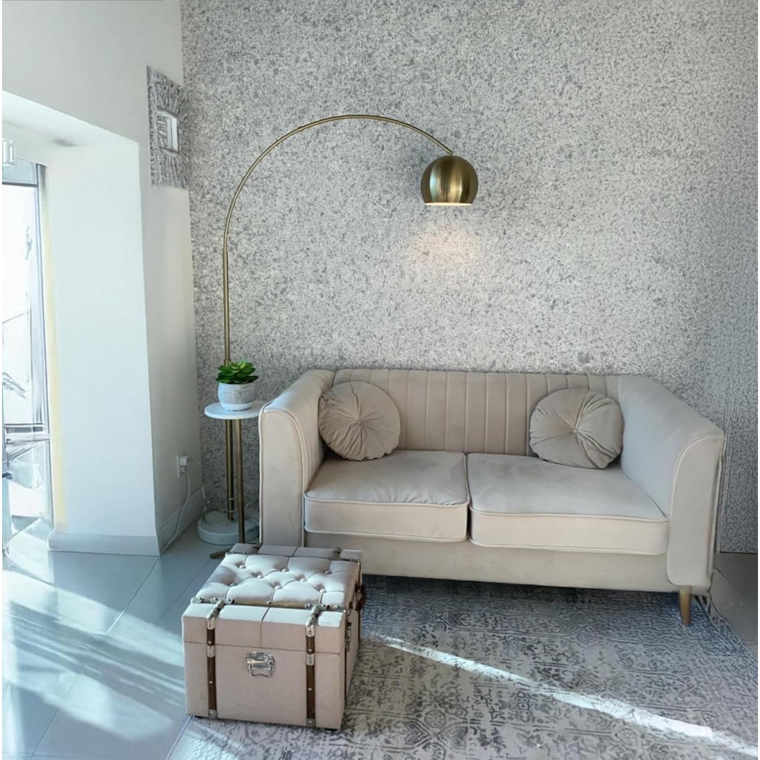 Lámpara de Pie Brightech Olivia Arco 193 cm Latón/Oro LED