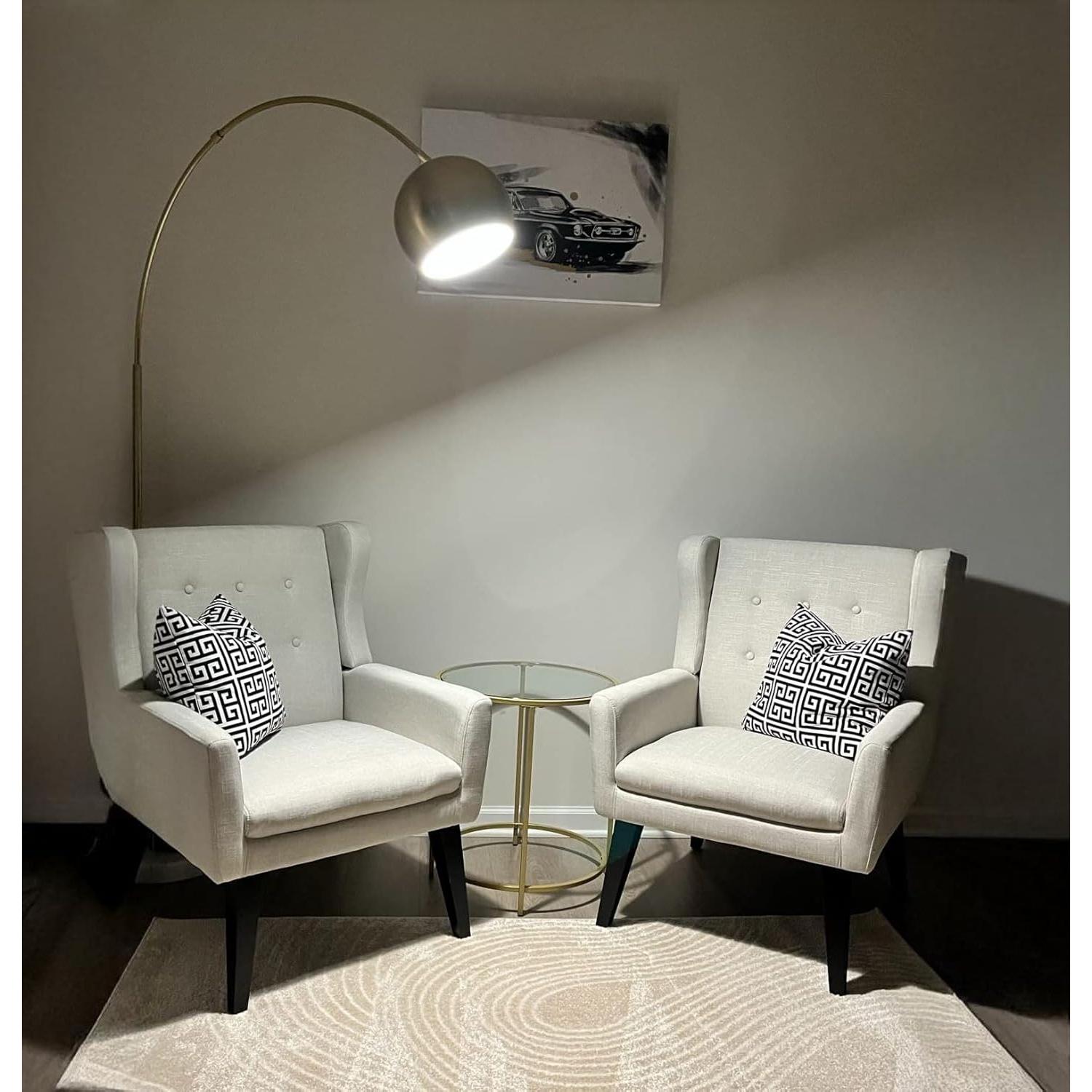 Lámpara de Pie Brightech Olivia Arco 193 cm Latón/Oro LED