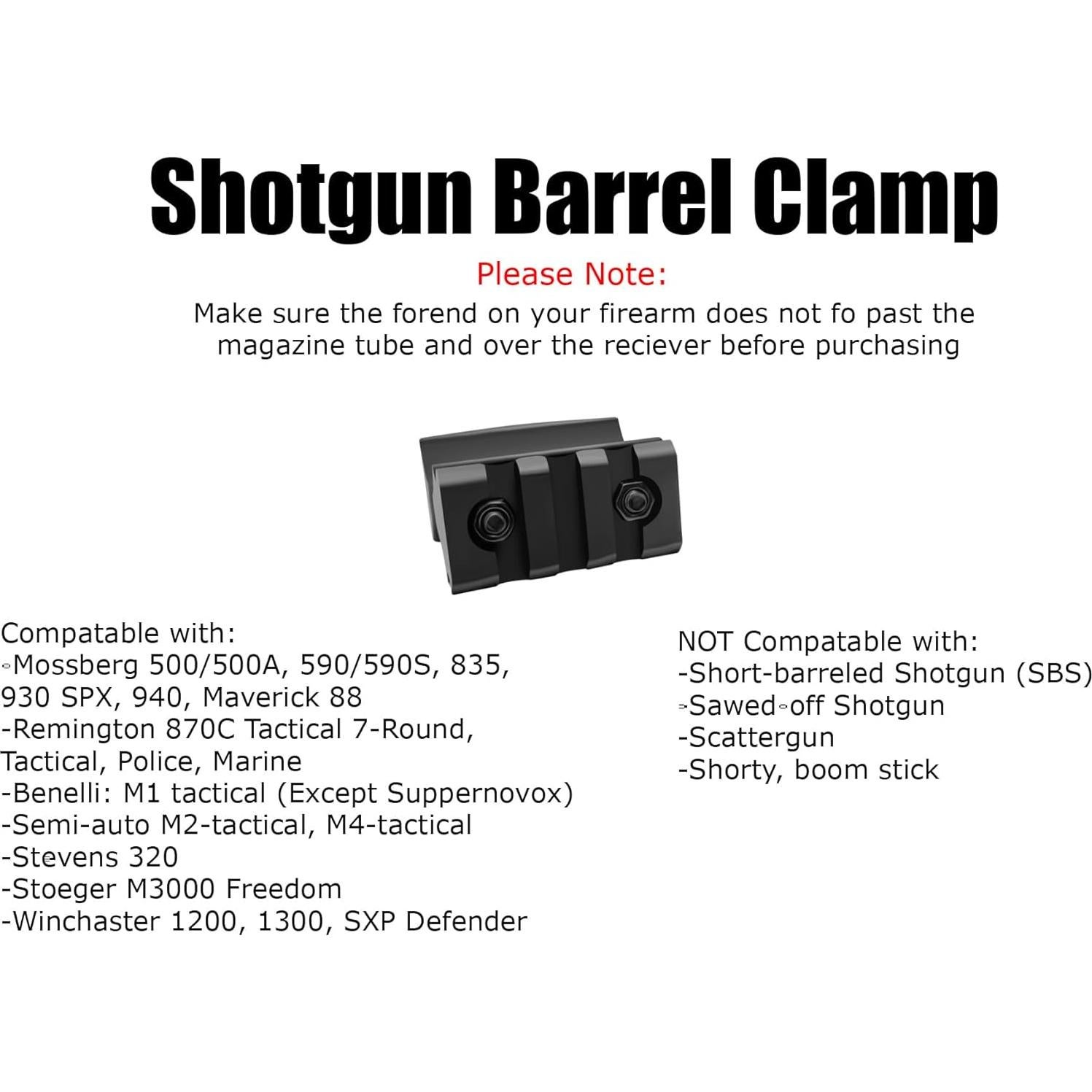 Abrazadera de cañón de escopeta GOTICAL 12Ga con riel Picatinny