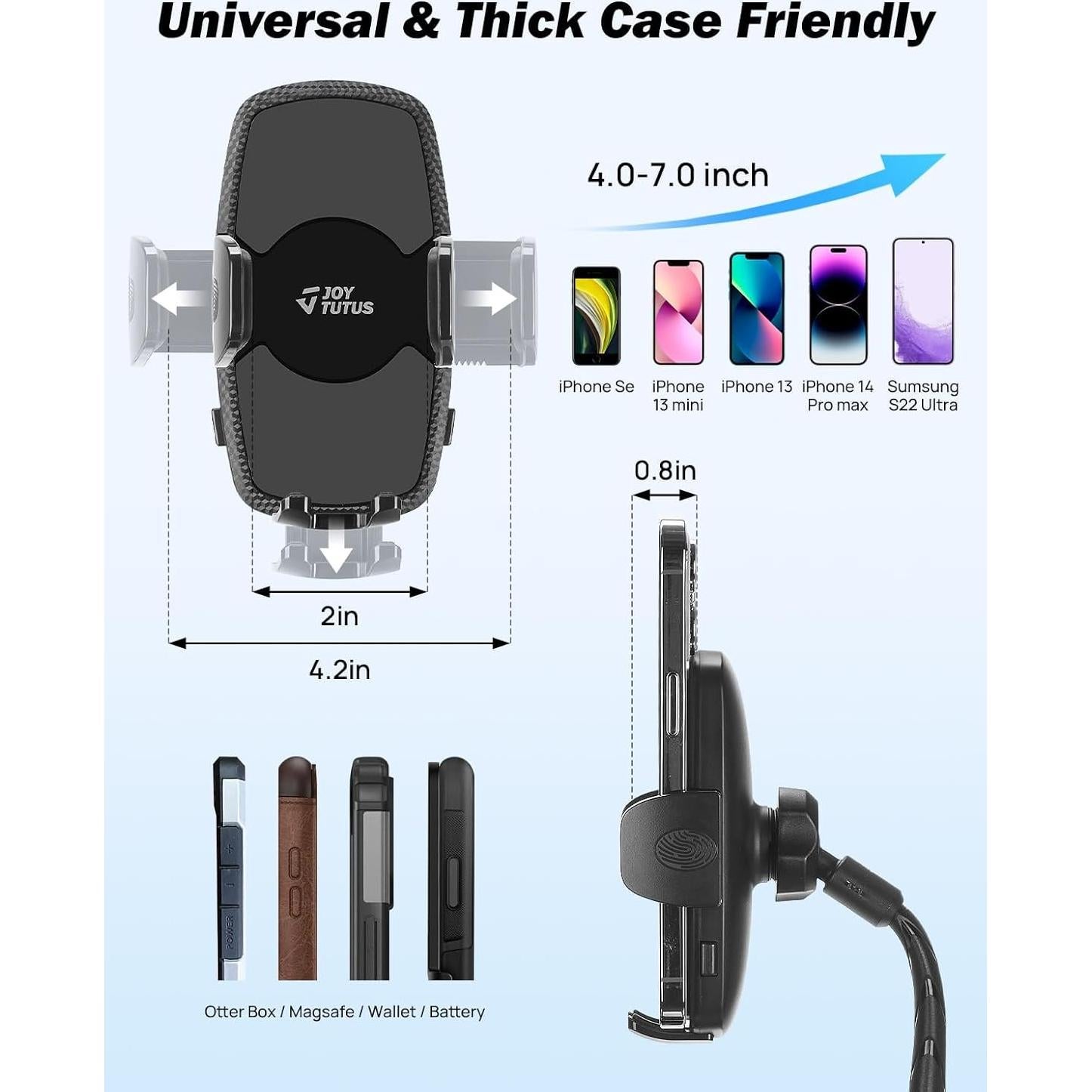 Soporte para teléfono en portavasos JOYTUTUS 2 paquetes ajustable