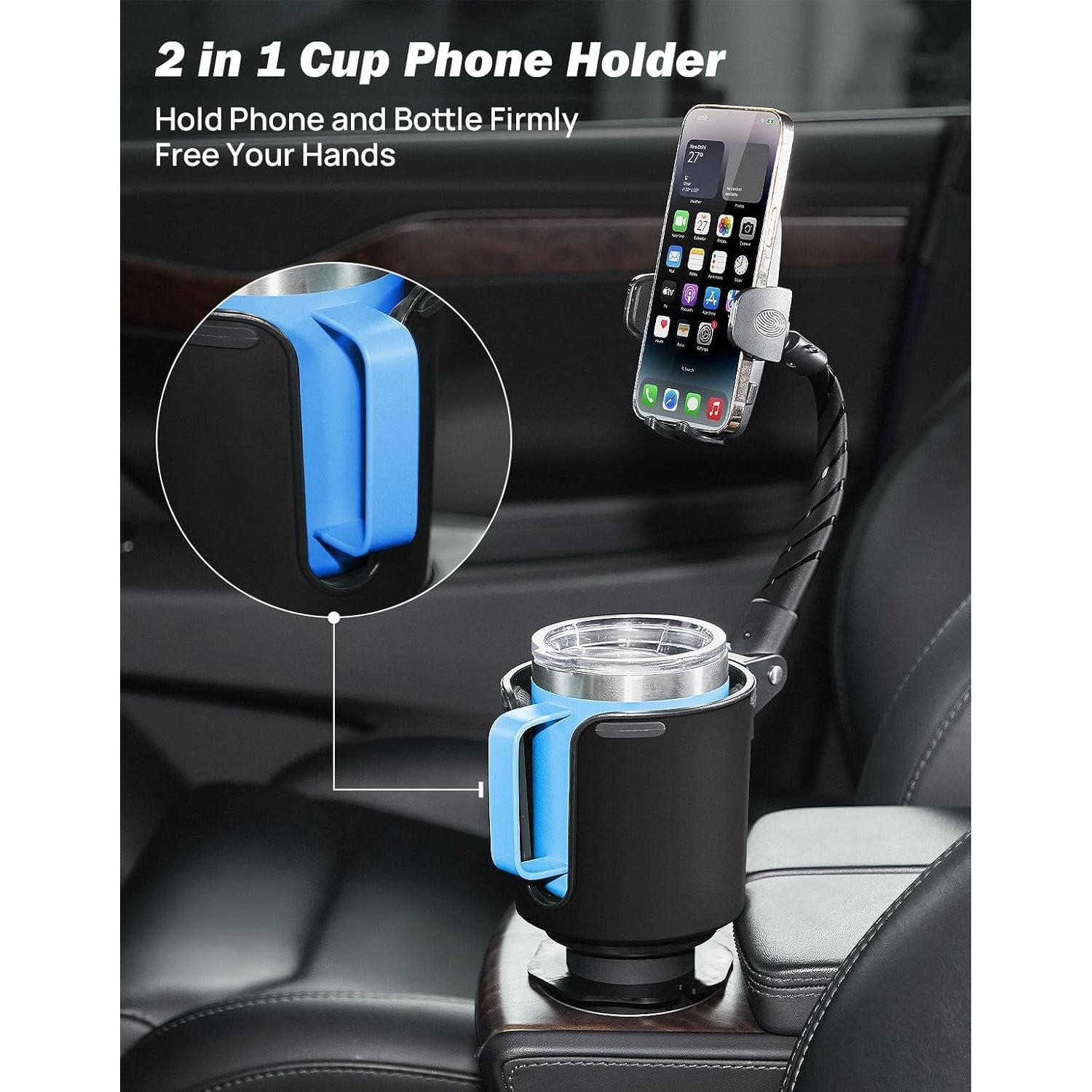 Soporte para teléfono en portavasos JOYTUTUS 2 paquetes ajustable