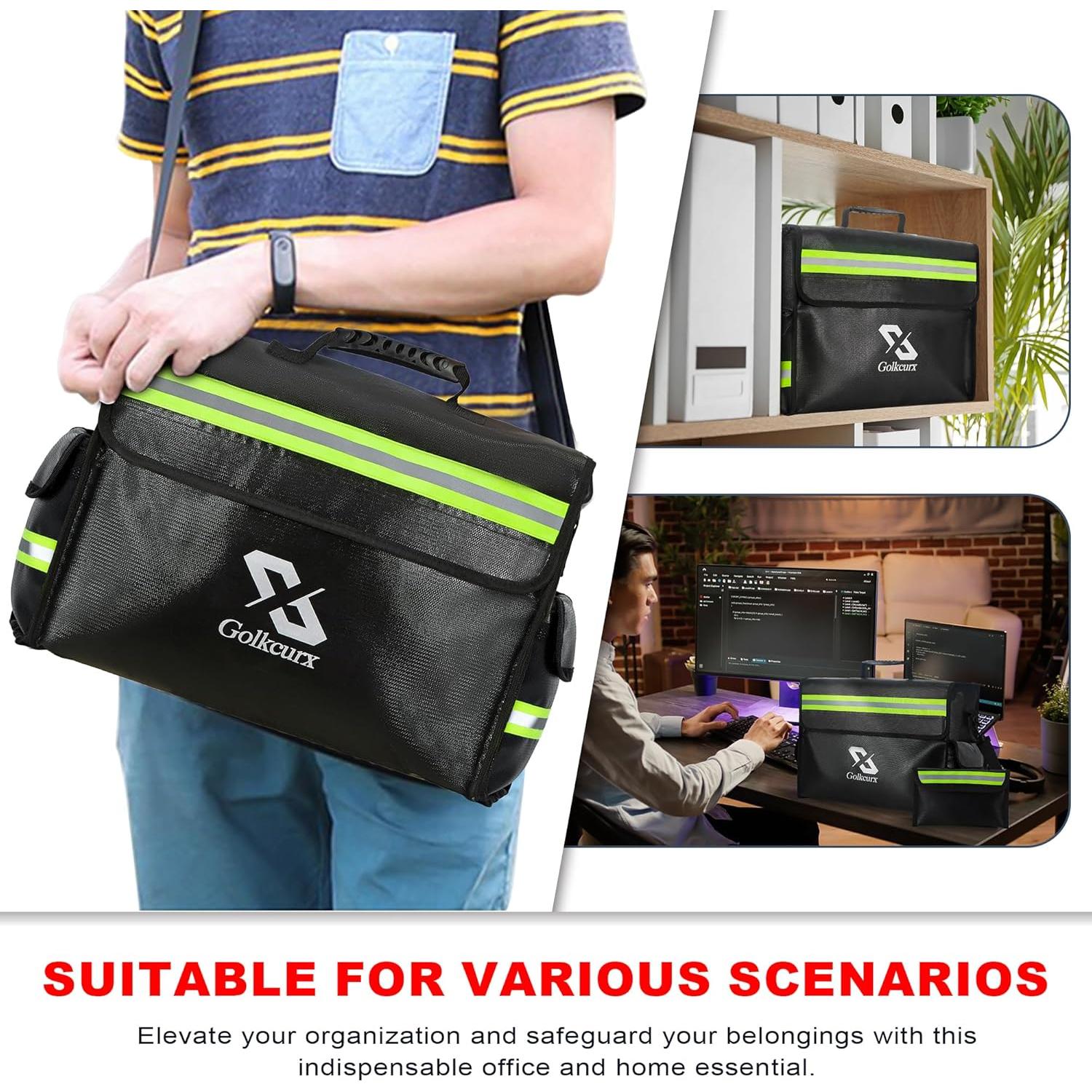 Bolsa a Prueba de Fuego Golkcurx 43x30cm con Cremallera