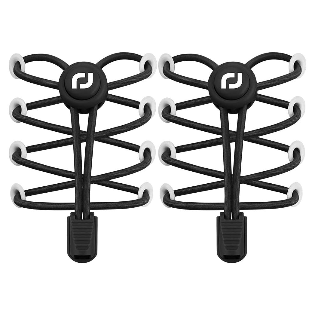 Cintas de Zapatos Sin Atar RJ-Sport 2 Paquetes Negras