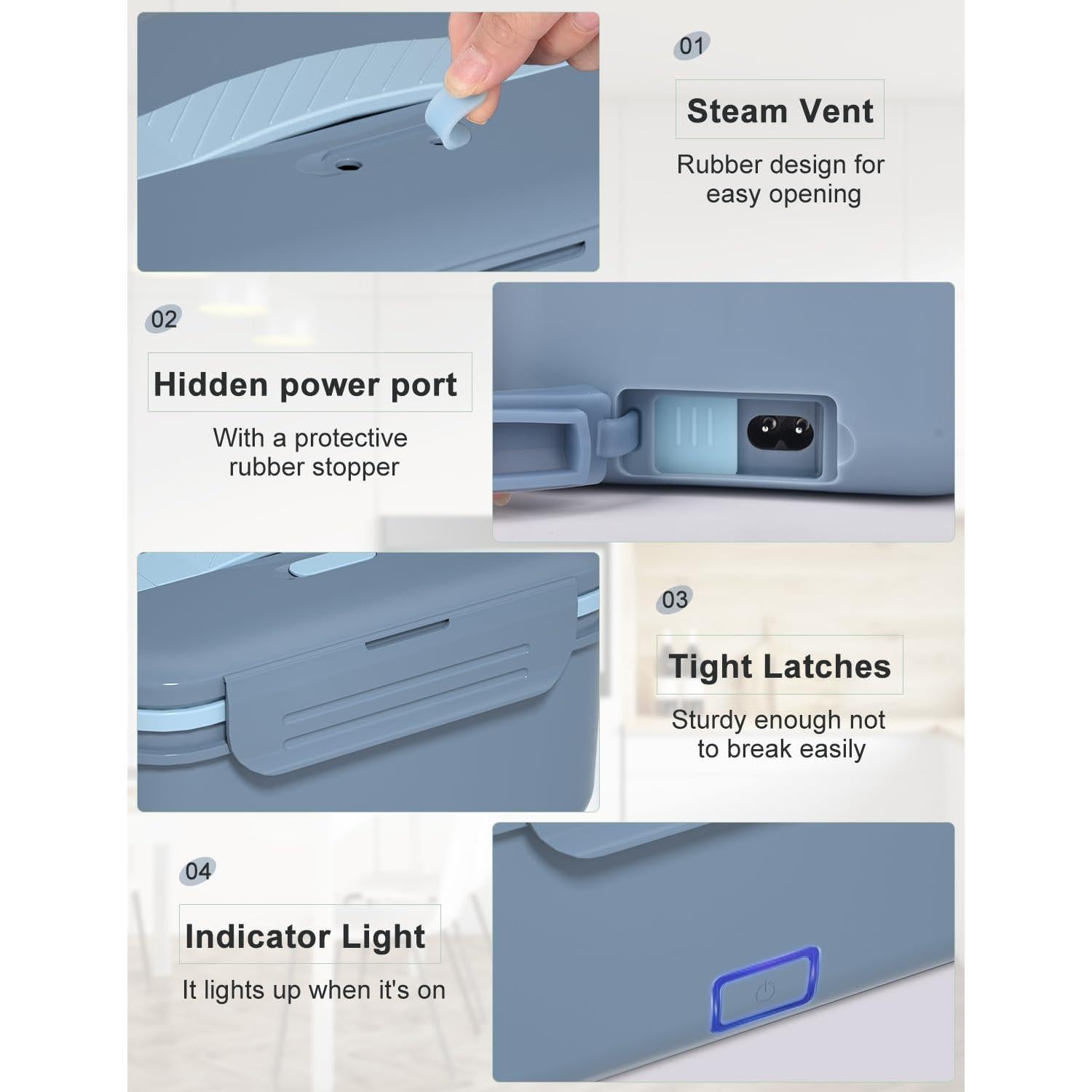 Caja de Almuerzo Eléctrica Monteka 1.8L 100W Azul