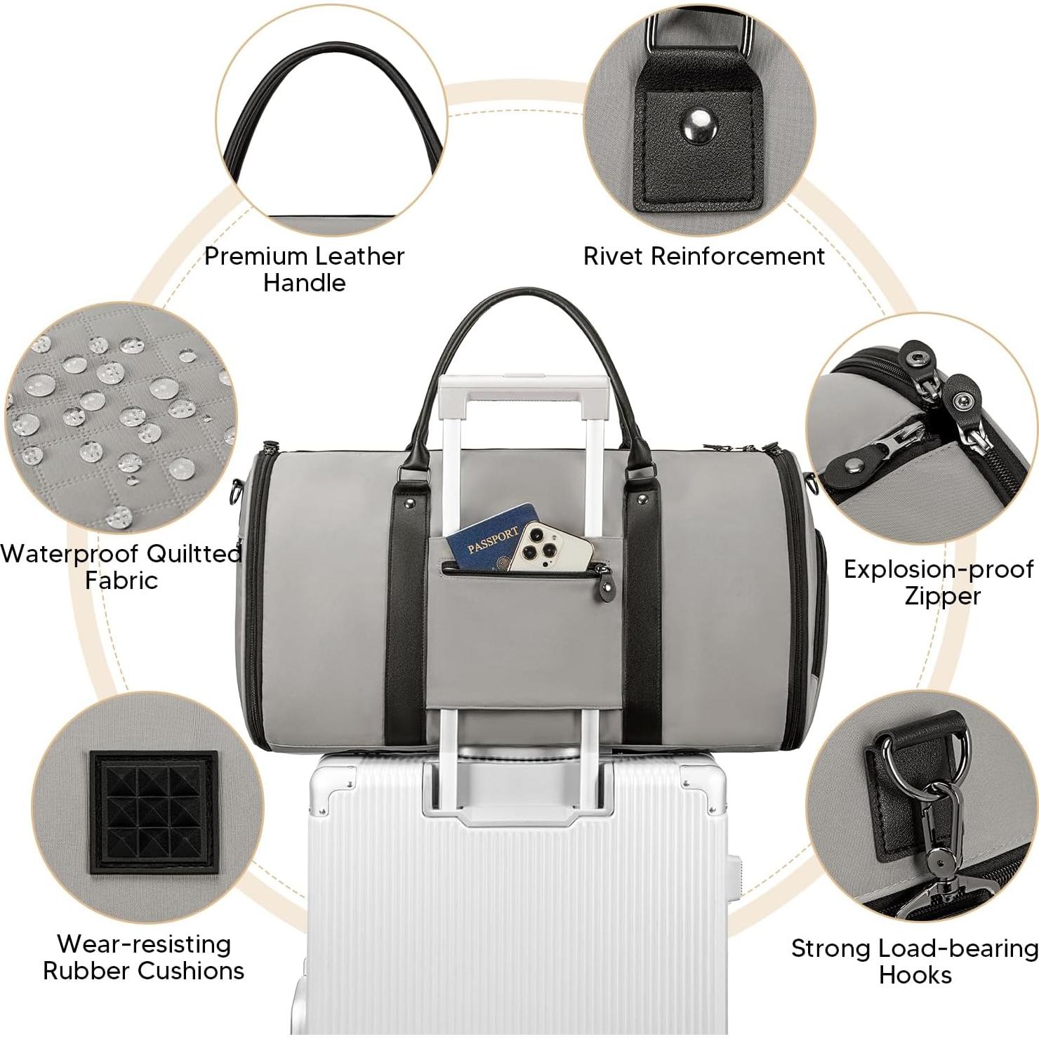 Bolsa de Ropa Convertible Vessgra 2 en 1 Gris 55.88x35.56x22.86cm