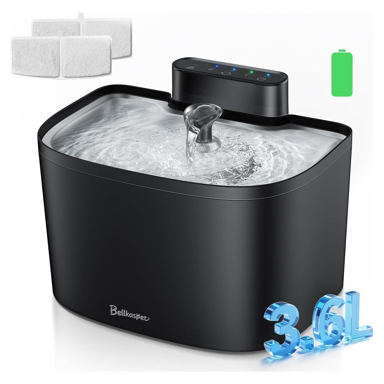 Fuente de Agua Inalámbrica para Gatos Bellkaspet M1 3.6L