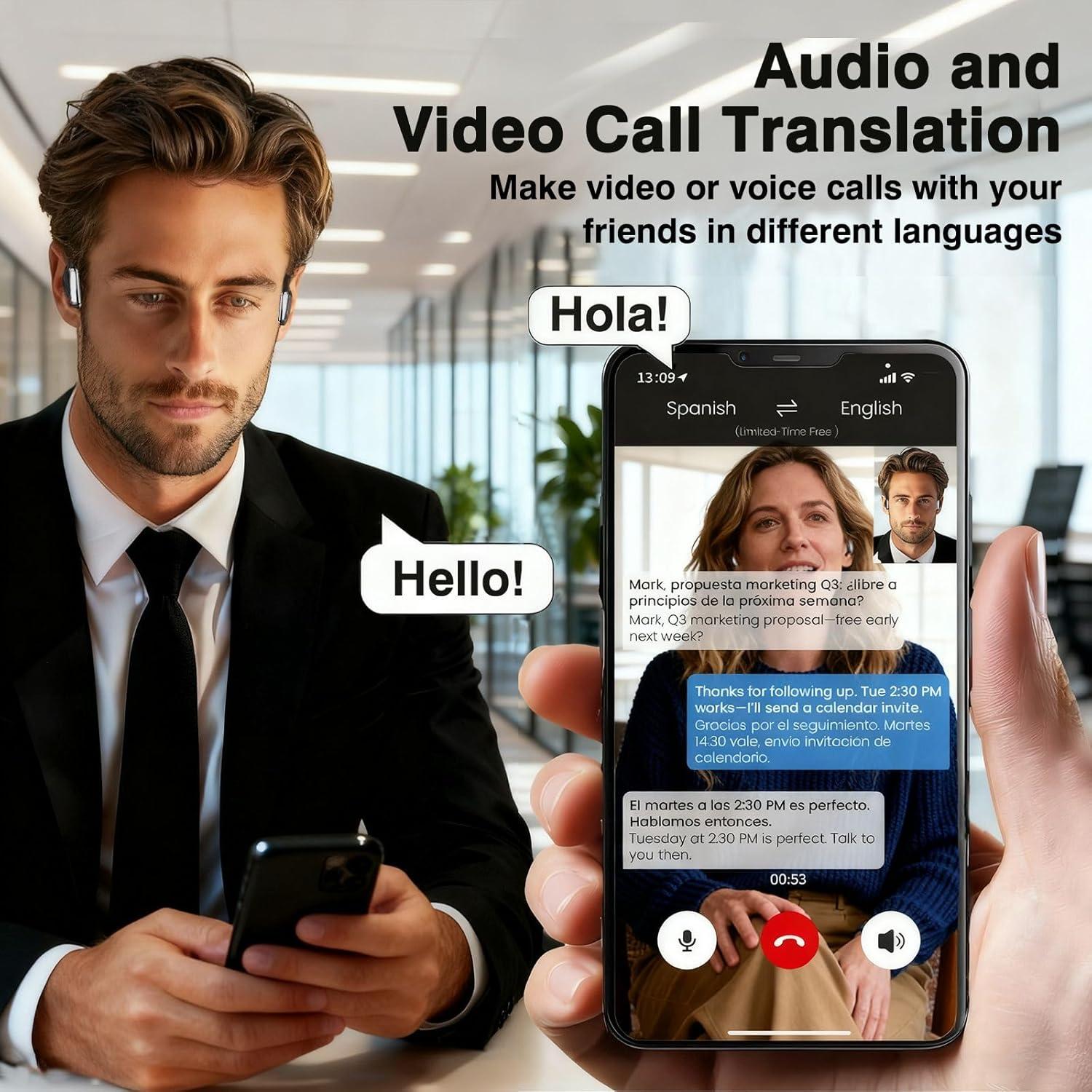 Auriculares Traductores AI OWS 3-en-1 Negro, 144 Idiomas