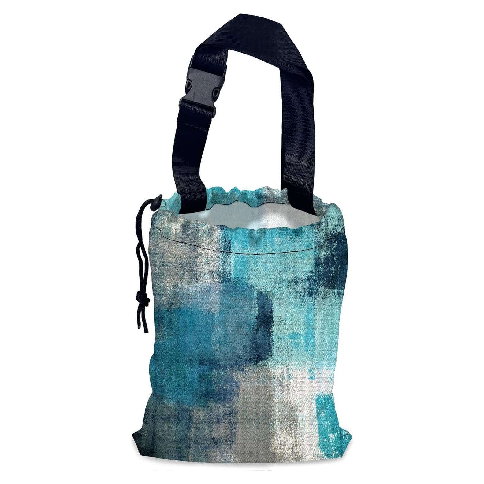 Bolsa de Basura Colgante NHNXHWIA Arte Abstracto Turquesa 35x28cm