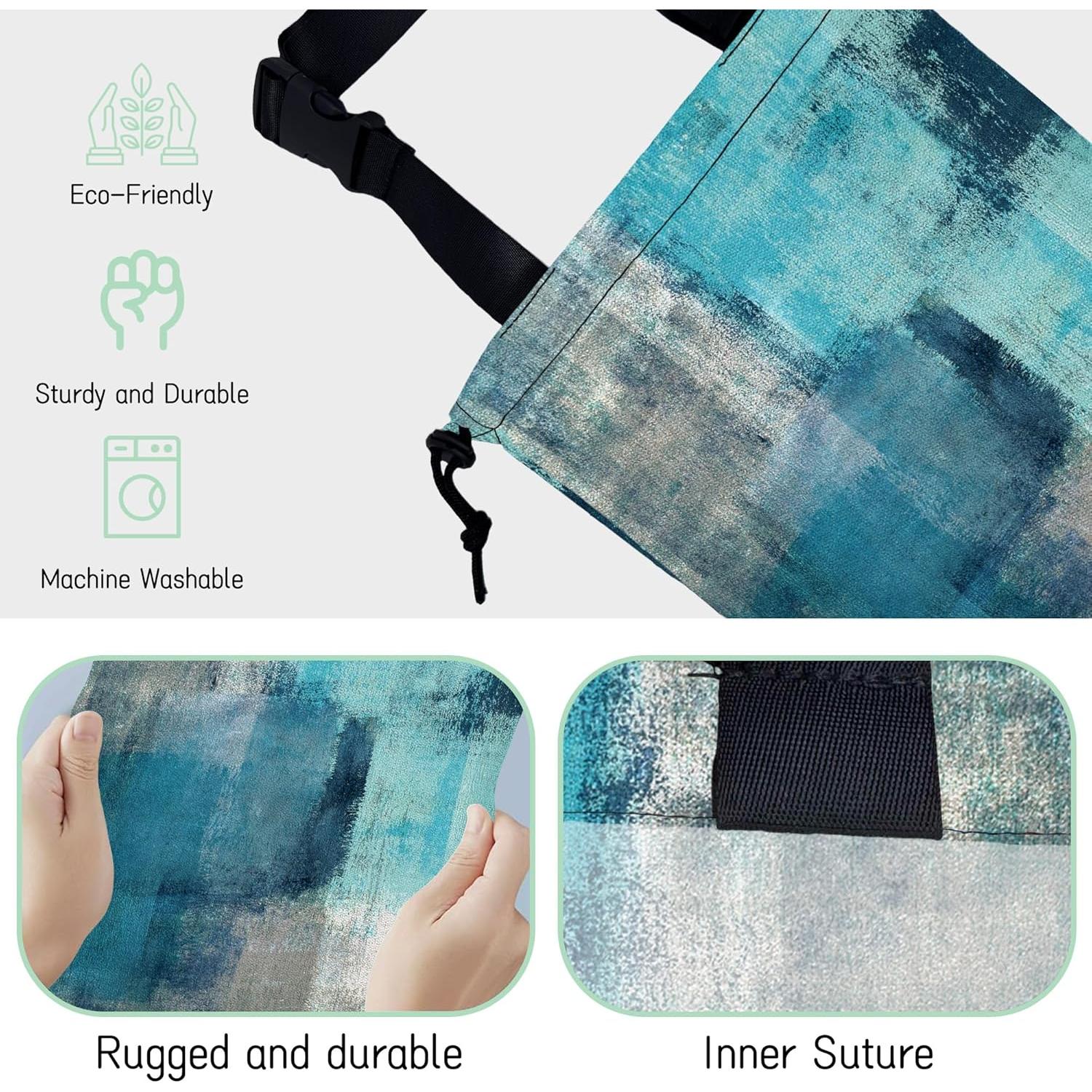 Bolsa de Basura Colgante NHNXHWIA Arte Abstracto Turquesa 35x28cm