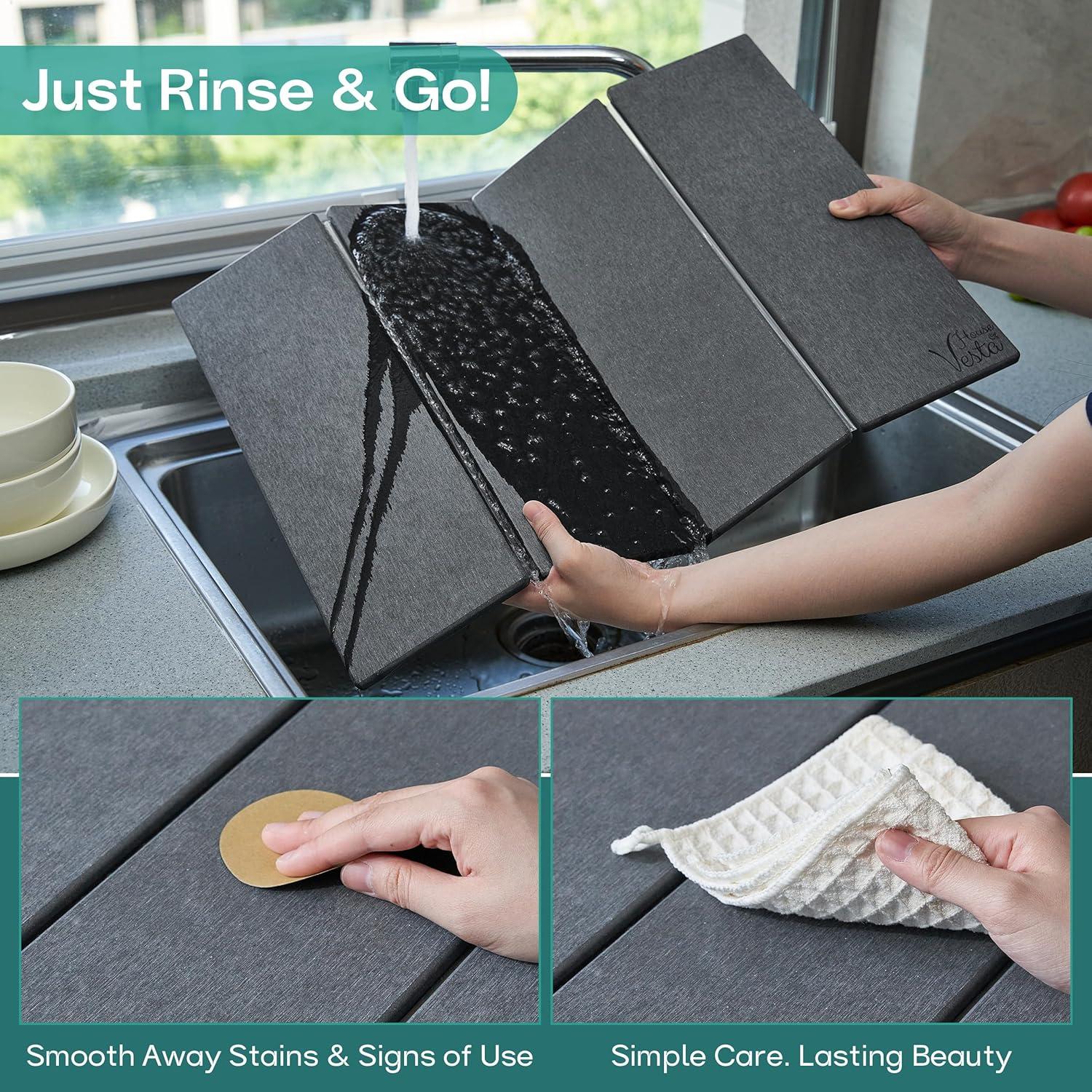 Alfombrilla de Secado de Piedra Diatomácea House of Vesta 60x39 cm Gris