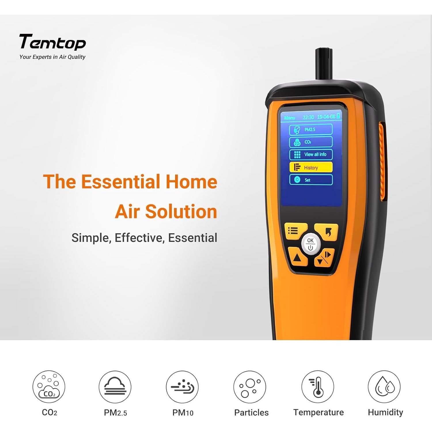 Medidor de Calidad del Aire Temtop M2000C CO2 PM2.5 PM10