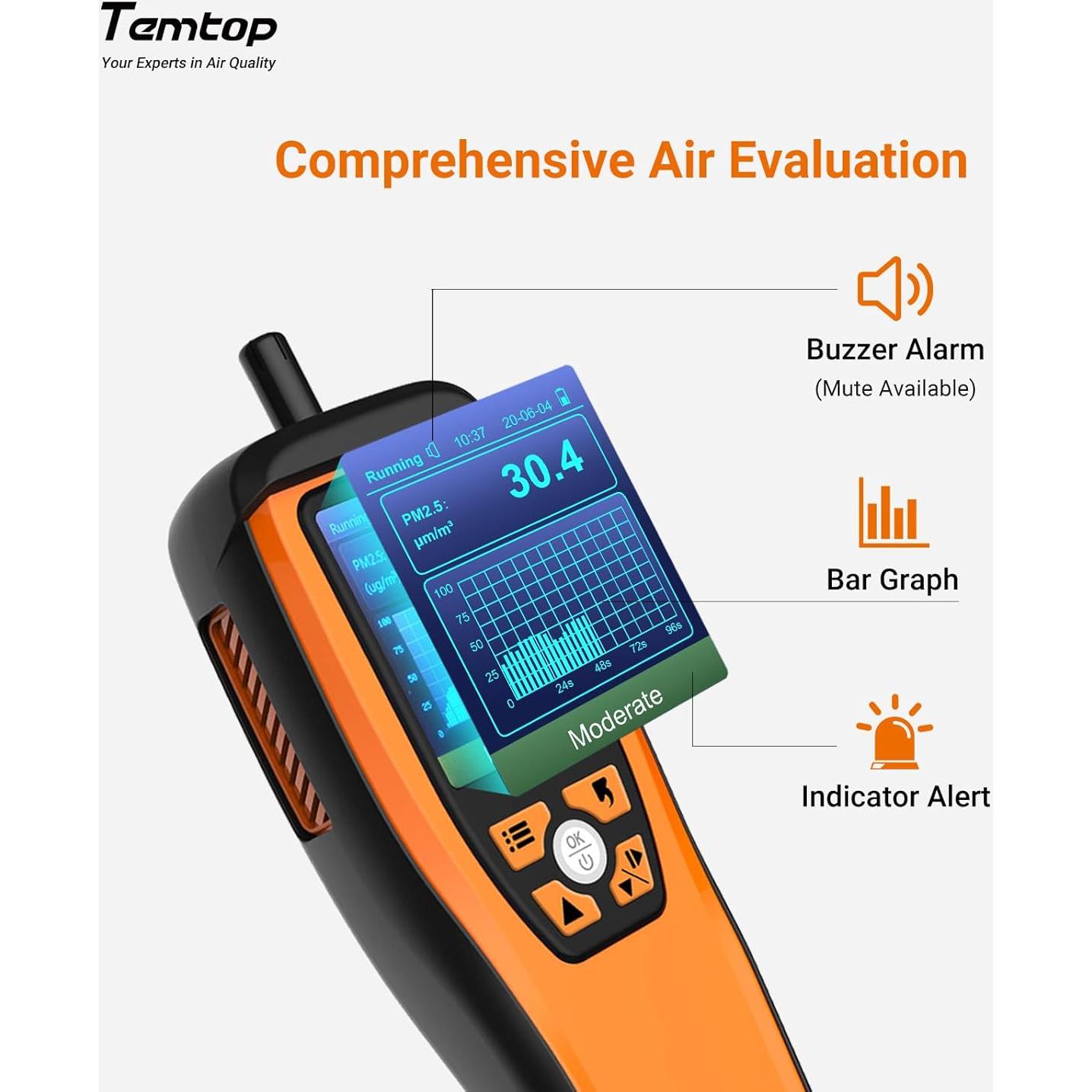 Medidor de Calidad del Aire Temtop M2000C CO2 PM2.5 PM10