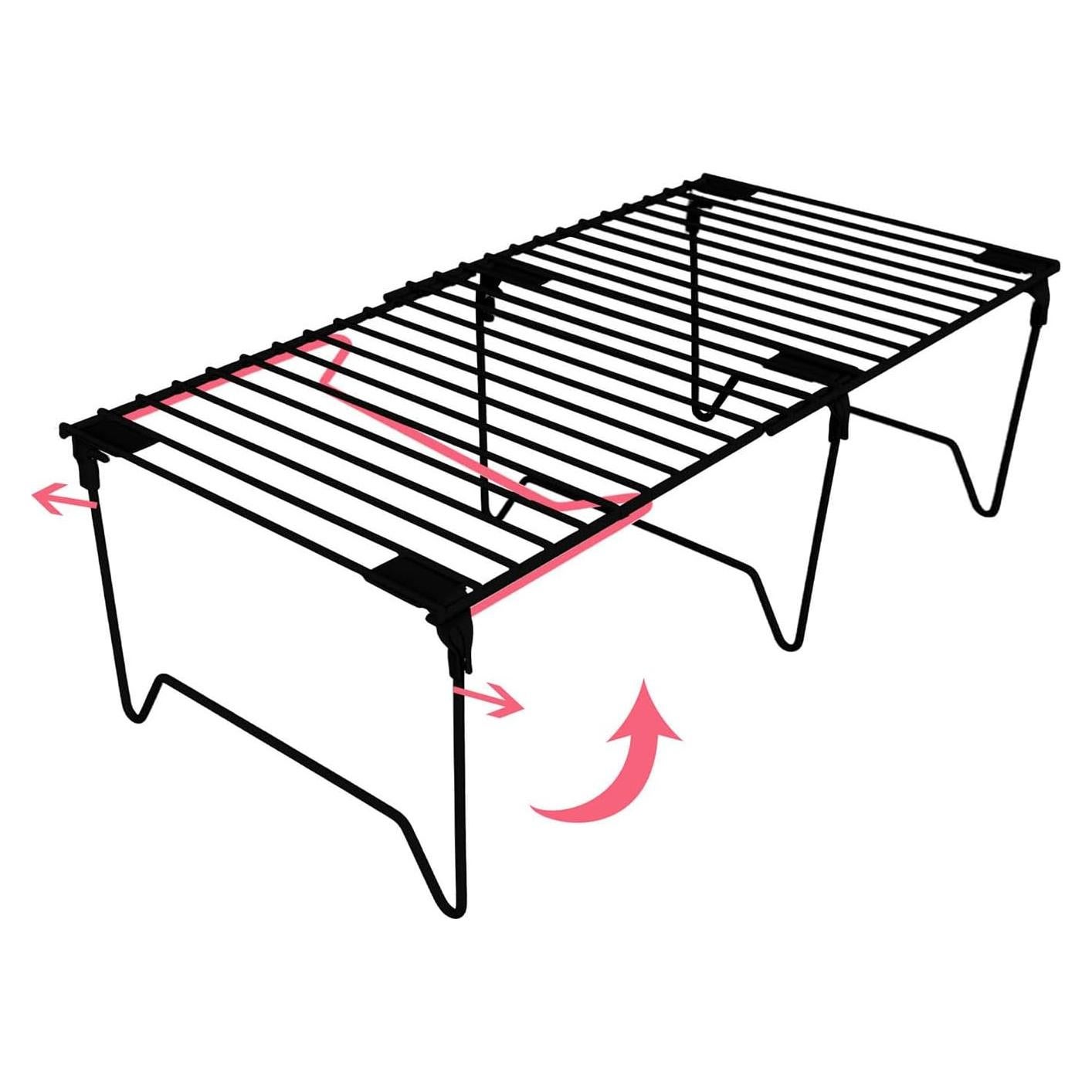 Organizador de Congelador Plegable BUWZUJR Negro 2 Niveles