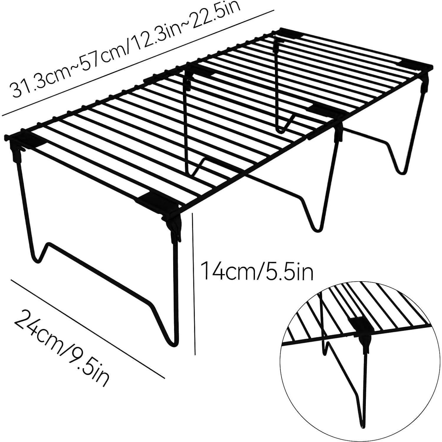 Organizador de Congelador Plegable BUWZUJR Negro 2 Niveles