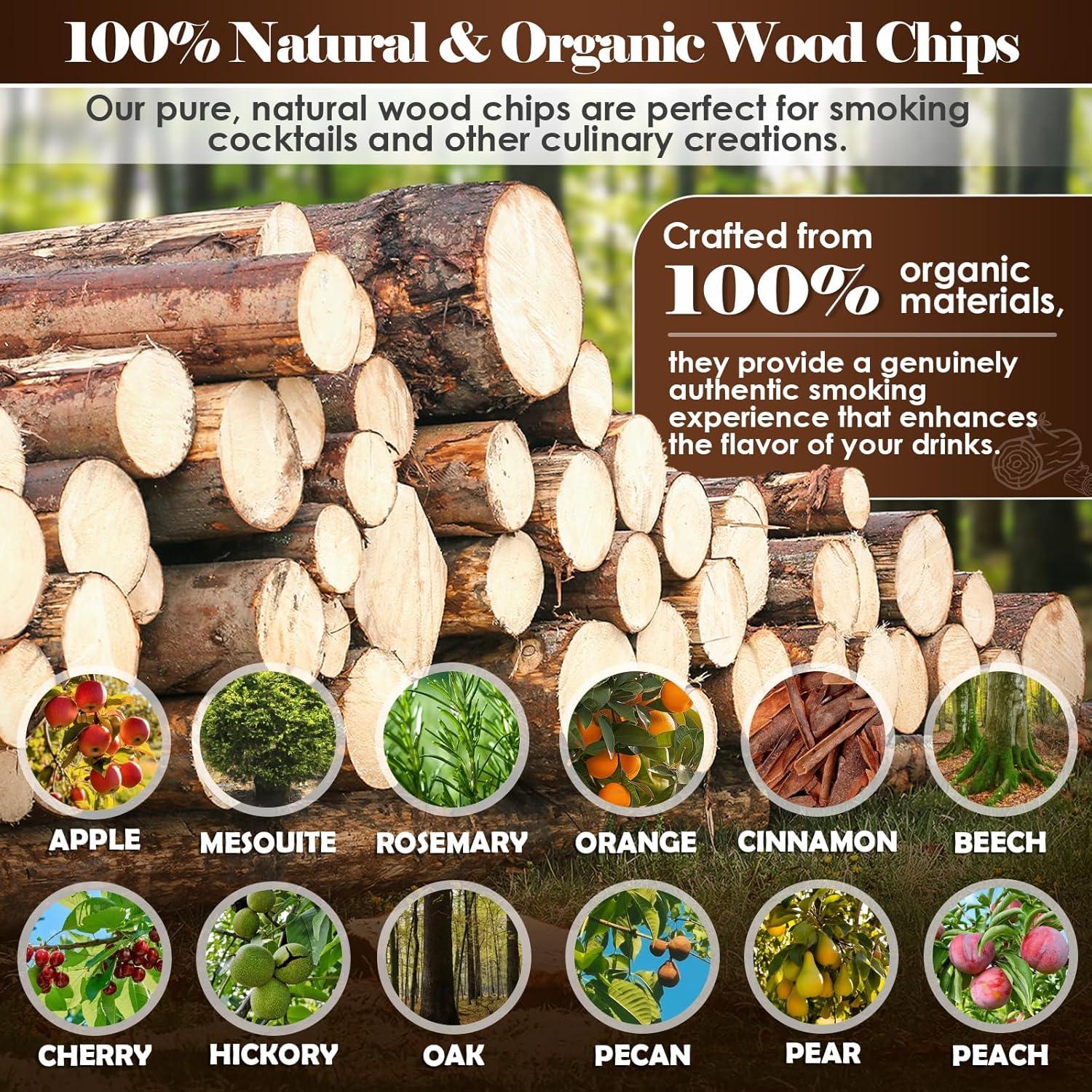 Astillas de Madera Natural para Ahumador INSISART - 12 Sabores