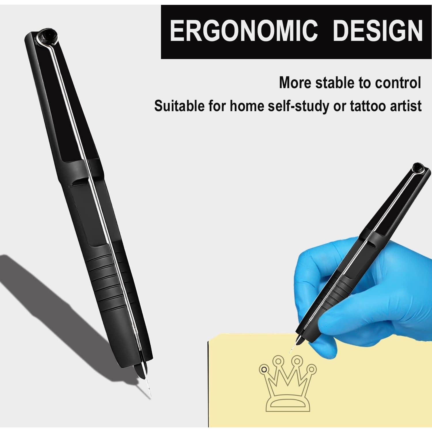 Kit de Tatuaje DIY Chiitek - 20 Agujas y Bolígrafo Ergonómico