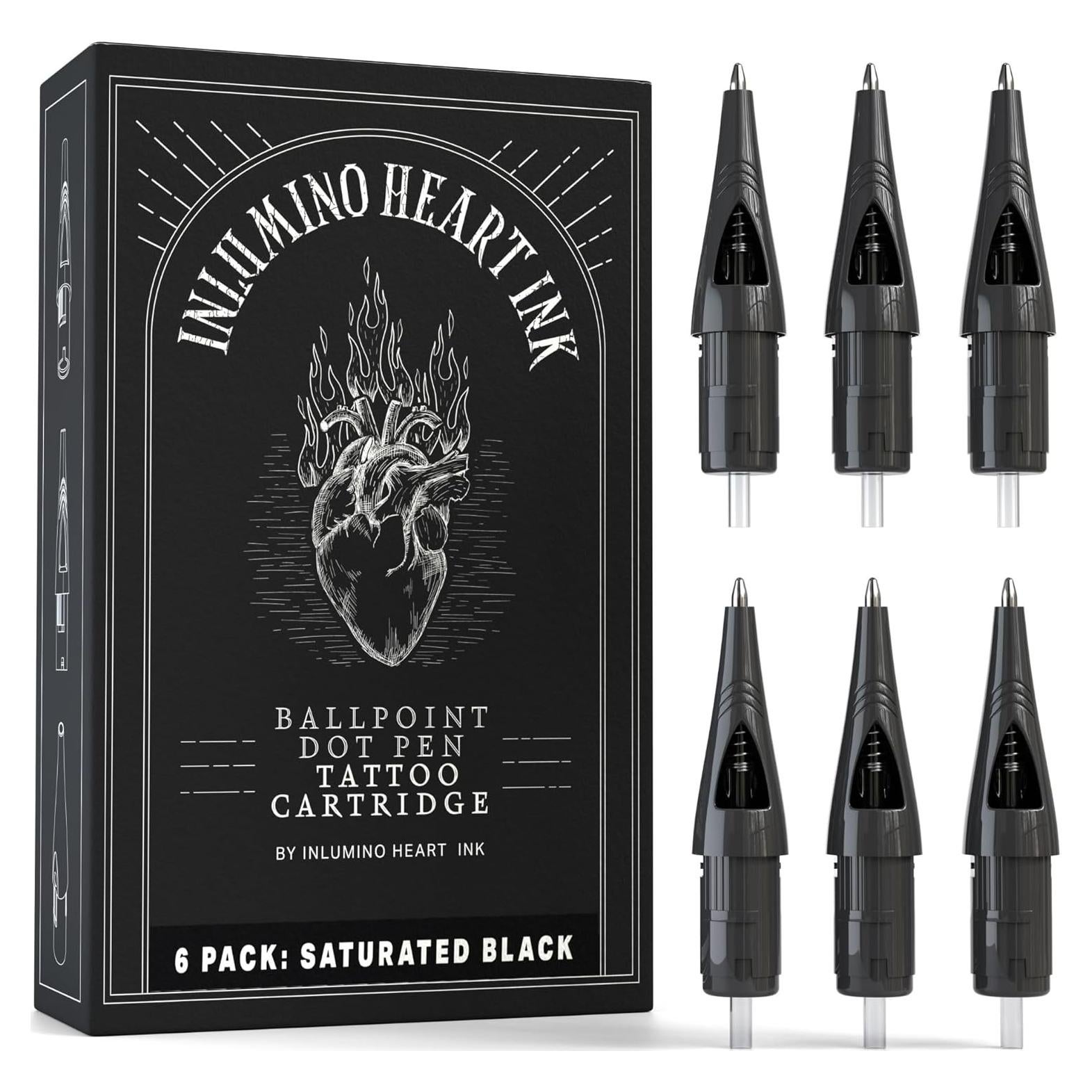 Cartuchos de bolígrafo Inlumino Heart Ink - Tinta negra - 6 unidades