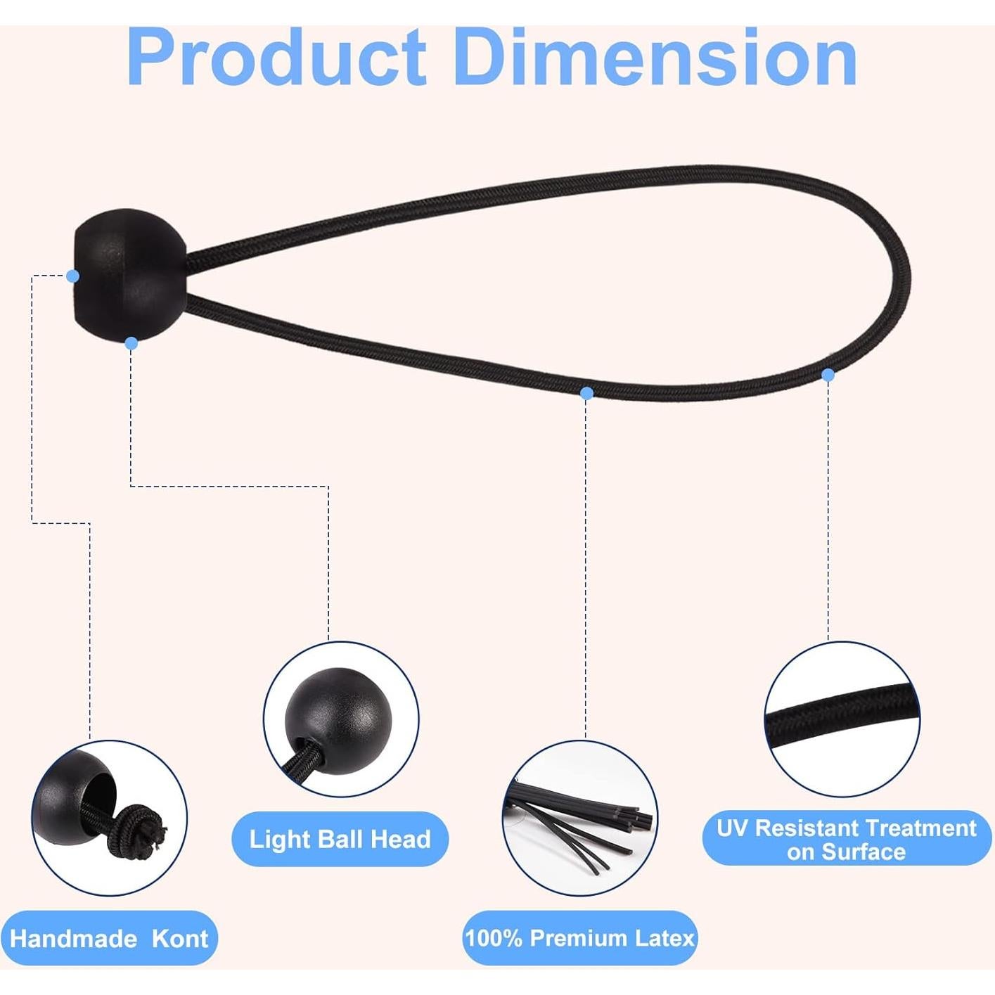 Cuerdas Bungee de Bola Skytened 30 Piezas Alta Resistencia