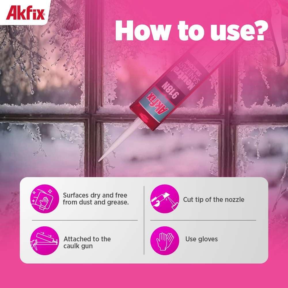 Sellador de Silicona Akfix 918N Negro 2x310 ml para Cocina y Baño