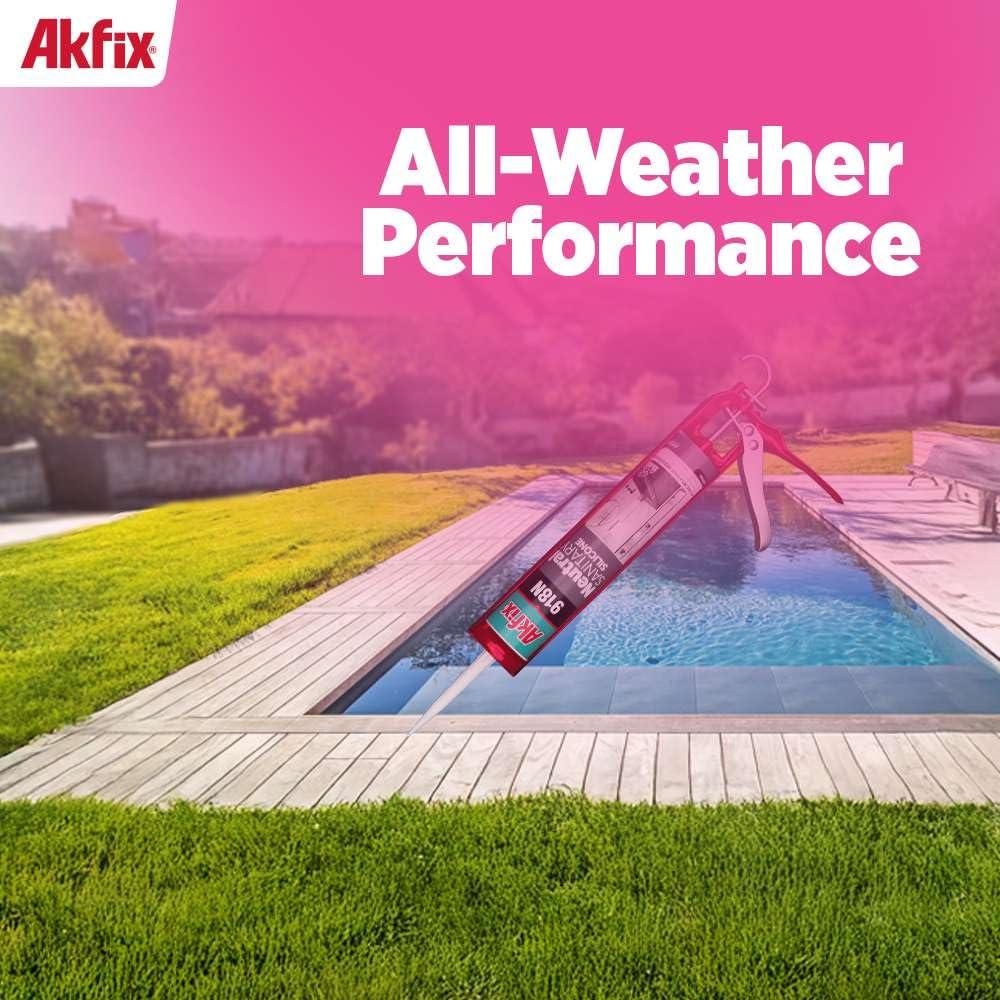 Sellador de Silicona Akfix 918N Negro 2x310 ml para Cocina y Baño