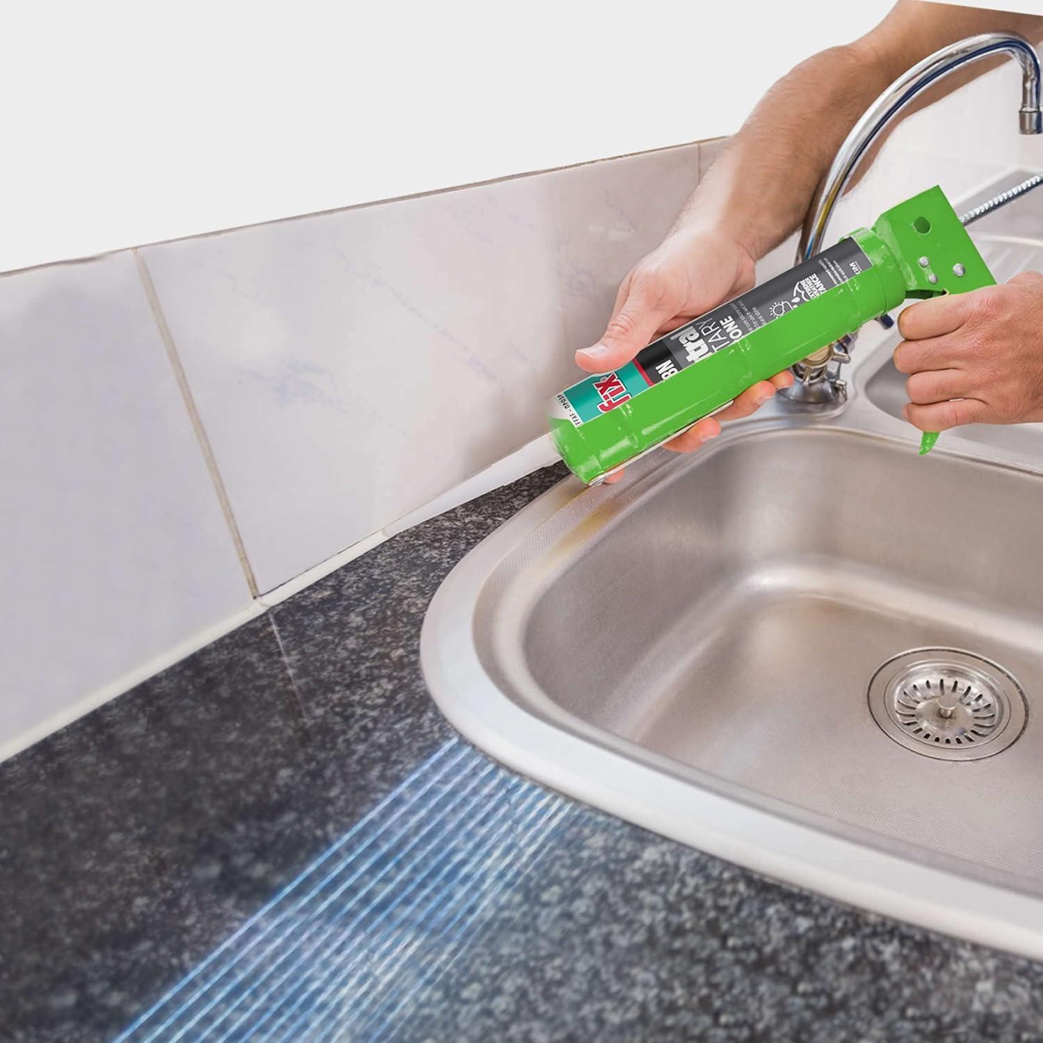 Sellador de Silicona Akfix 918N Negro 2x310 ml para Cocina y Baño