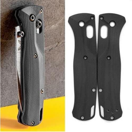 Parches de Agarre de Mango G10 TEAMWILL para Cuchillo Benchmade Bugout 535 - Negro