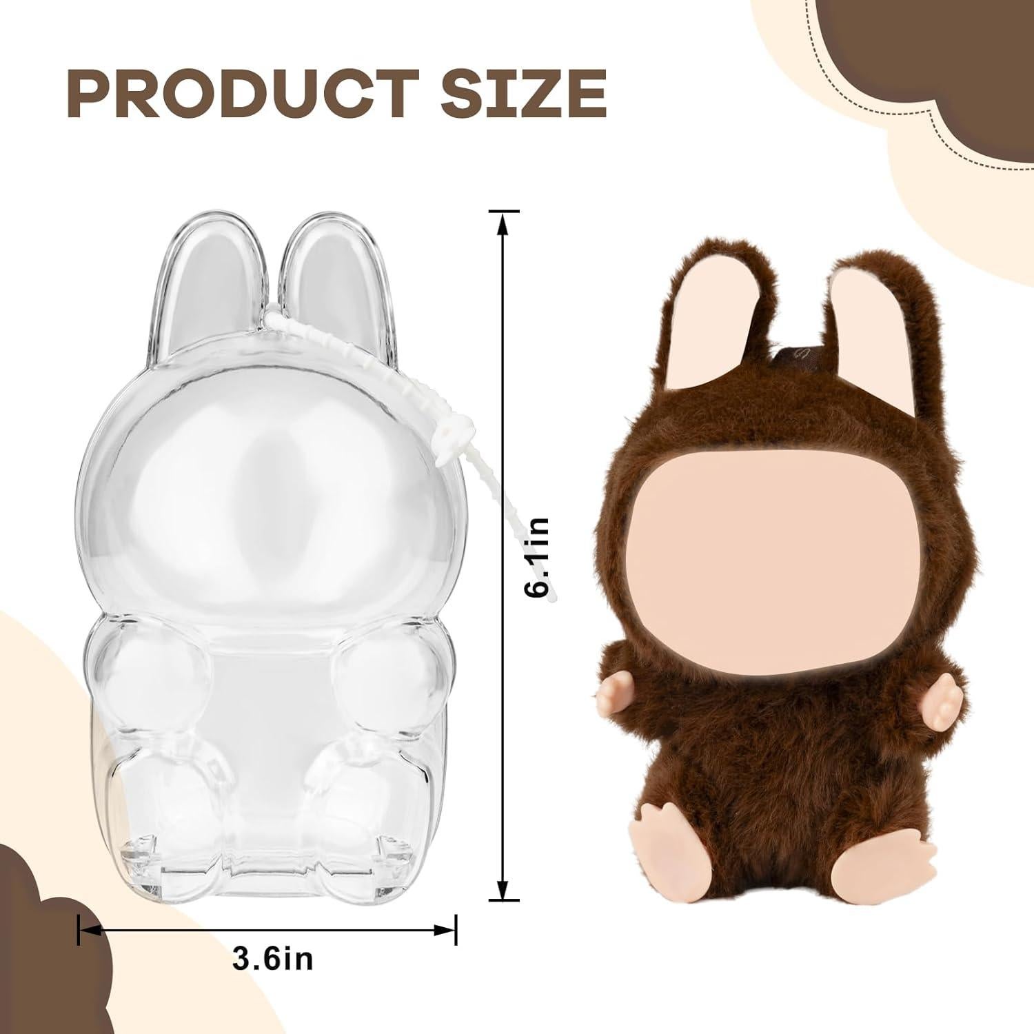 Funda protectora acrílica Mosa Bear para muñeca Labubu