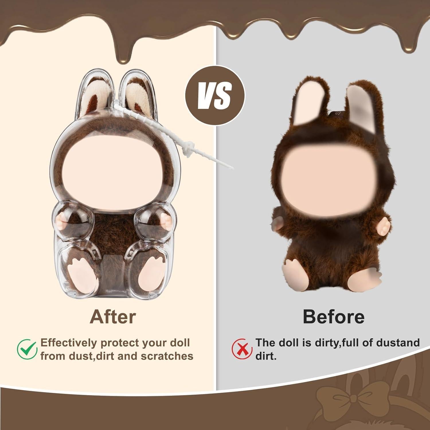 Funda protectora acrílica Mosa Bear para muñeca Labubu