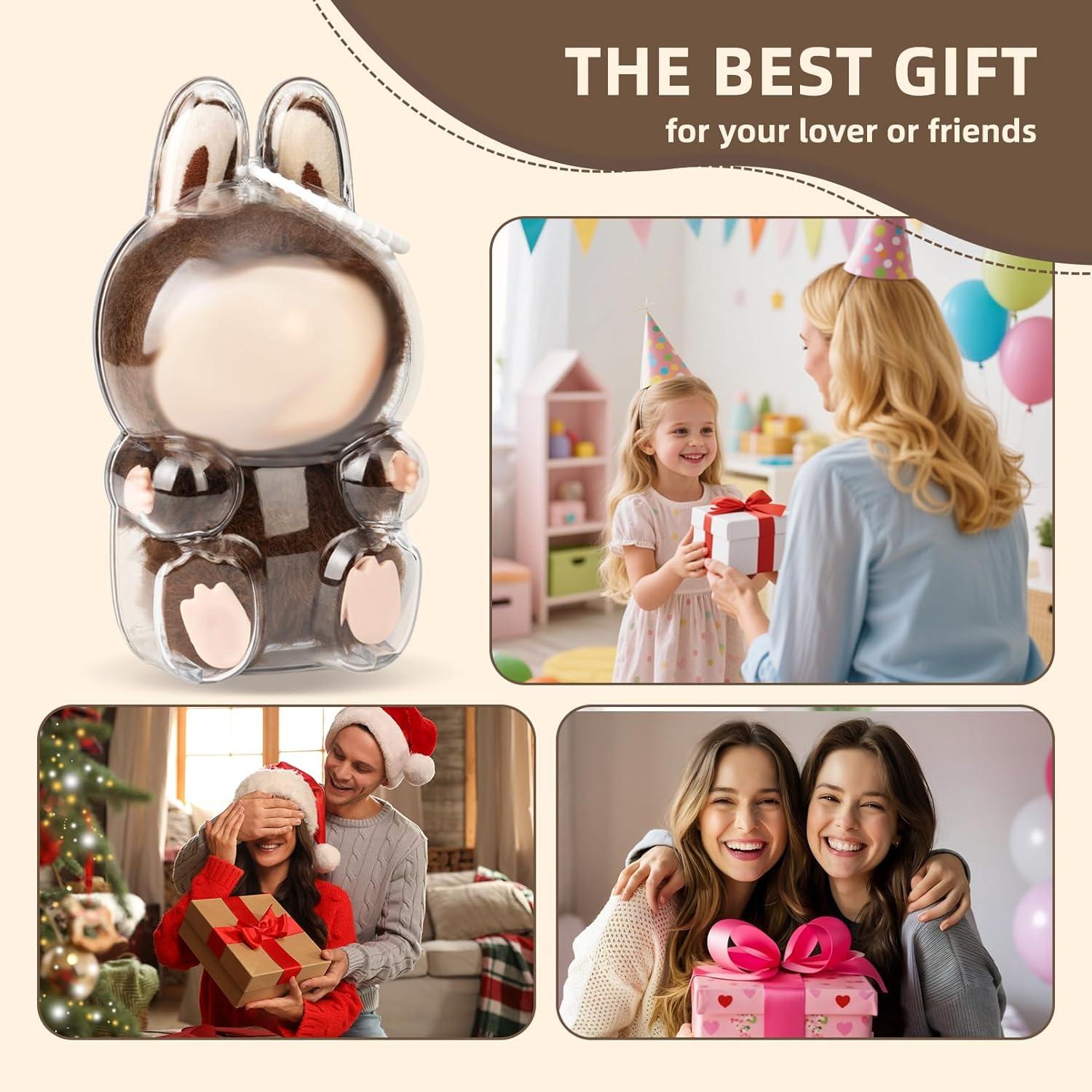 Funda protectora acrílica Mosa Bear para muñeca Labubu