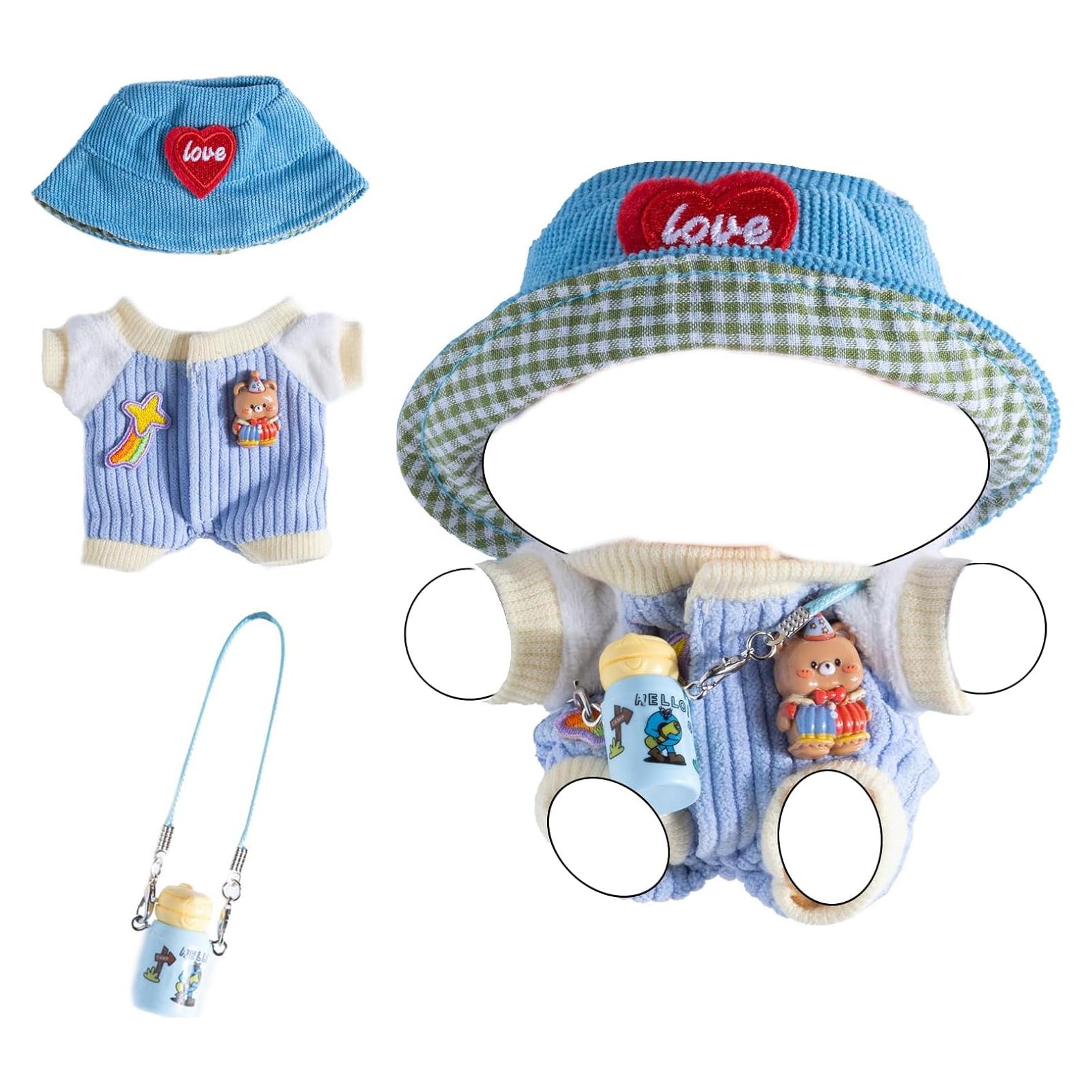 Conjunto de Pijama Azul para Muñeca 17cm EAVAN - 7 Piezas