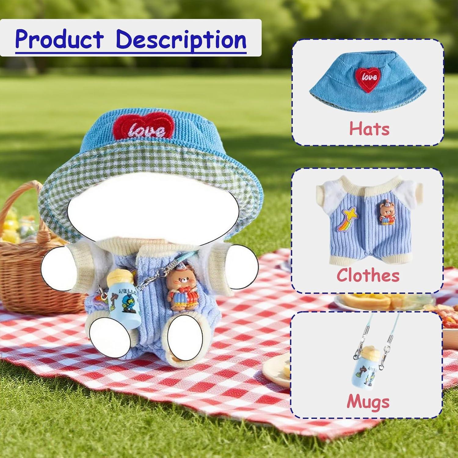 Conjunto de Pijama Azul para Muñeca 17cm EAVAN - 7 Piezas