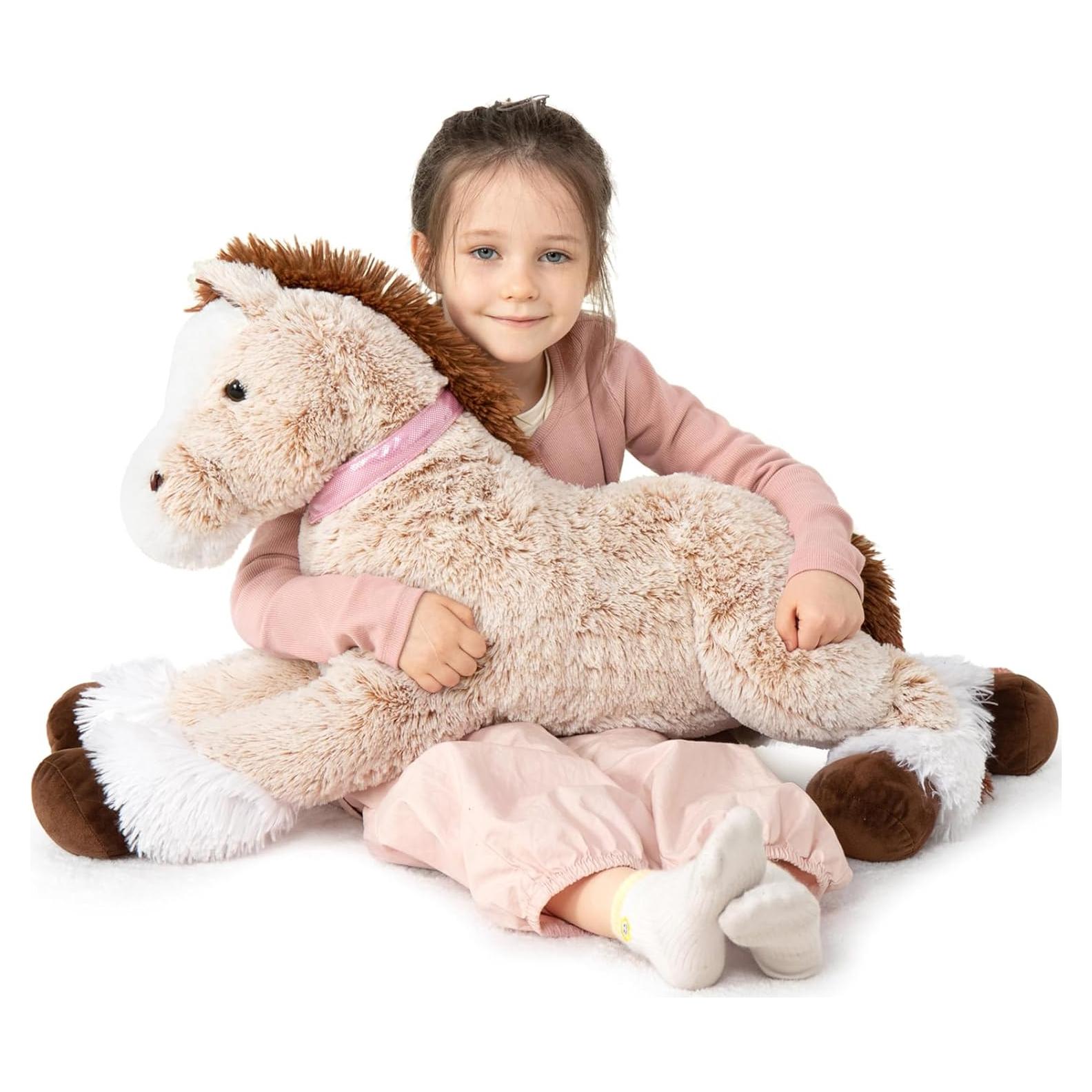 Caballo de Peluche Marrón MaoGoLan 83 cm Suave y Montable