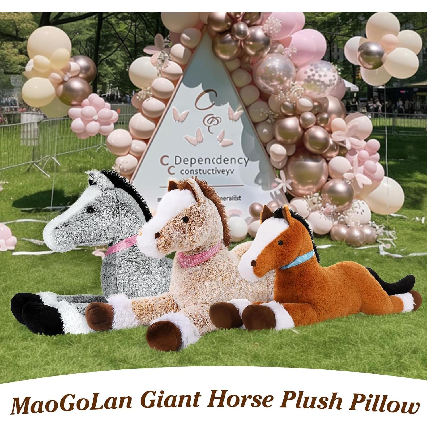 Caballo de Peluche Marrón MaoGoLan 83 cm Suave y Montable