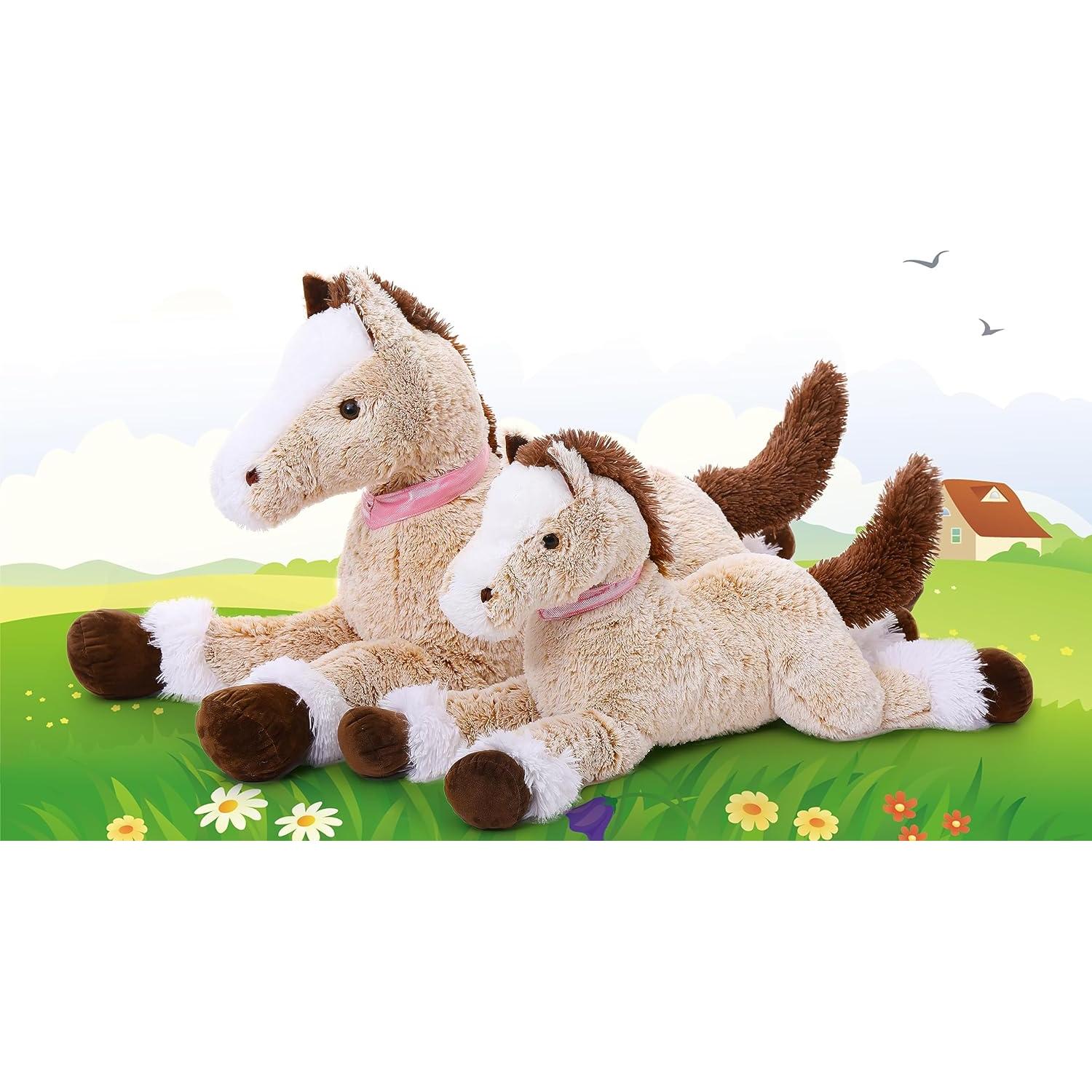 Caballo de Peluche Marrón MaoGoLan 83 cm Suave y Montable