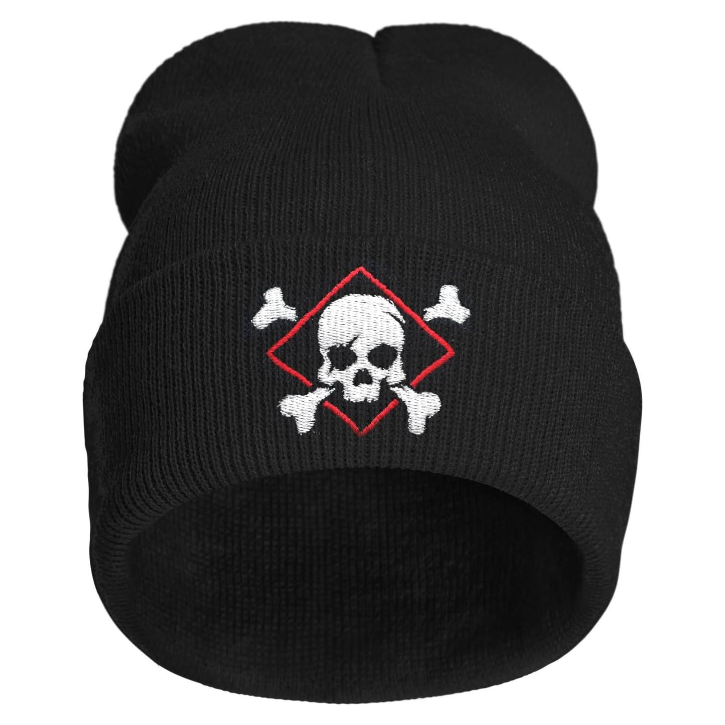 Gorro de Punto Bordado AIMASTZ Calavera Unisex Invierno
