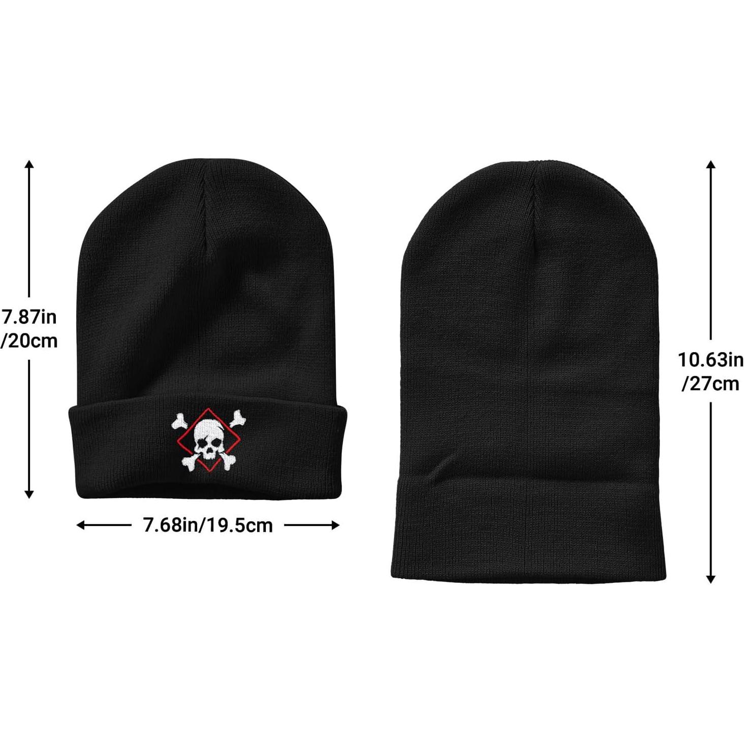 Gorro de Punto Bordado AIMASTZ Calavera Unisex Invierno