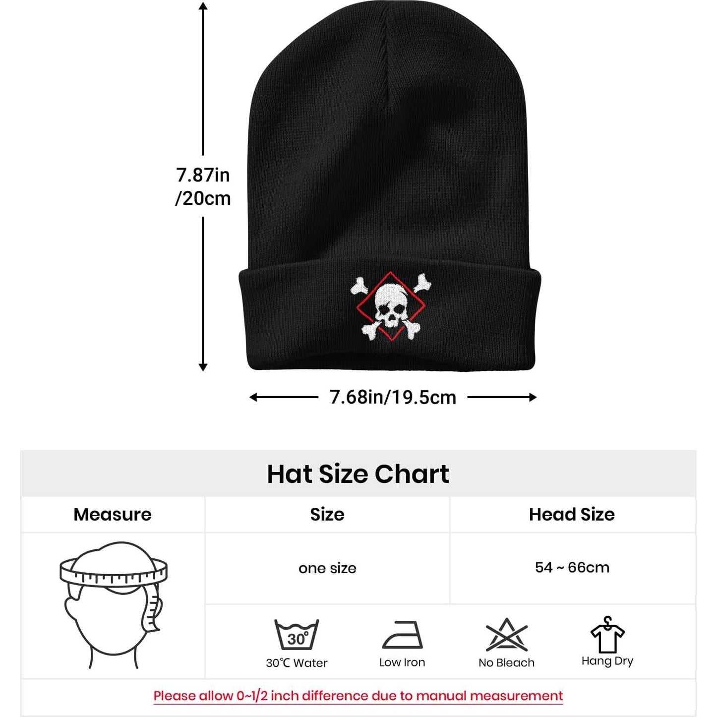 Gorro de Punto Bordado AIMASTZ Calavera Unisex Invierno