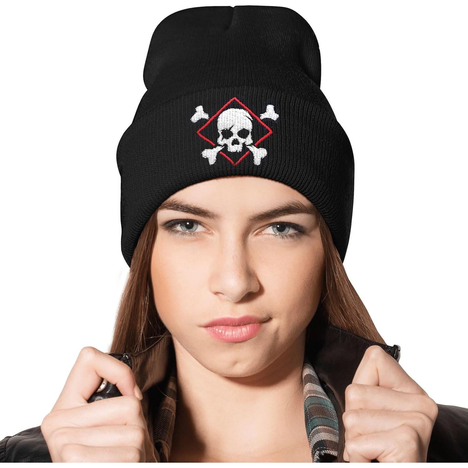 Gorro de Punto Bordado AIMASTZ Calavera Unisex Invierno