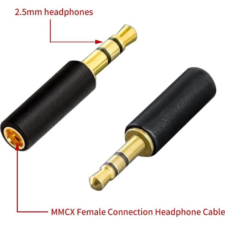 Adaptador de Auriculares 2.5mm a Hembra MMCX okcsc - Negro