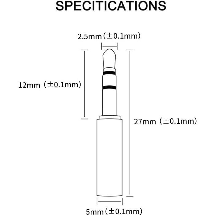 Adaptador de Auriculares 2.5mm a Hembra MMCX okcsc - Negro