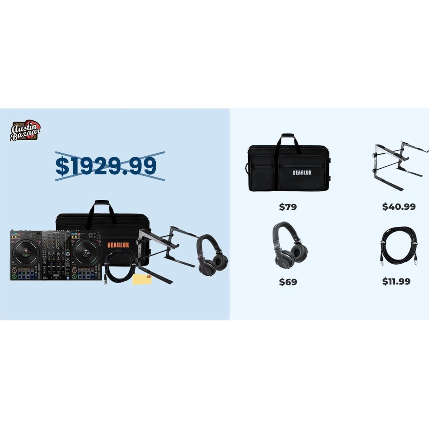 Controlador DJ Pioneer DDJ-FLX10 4 Canales con Estuche y Accesorios