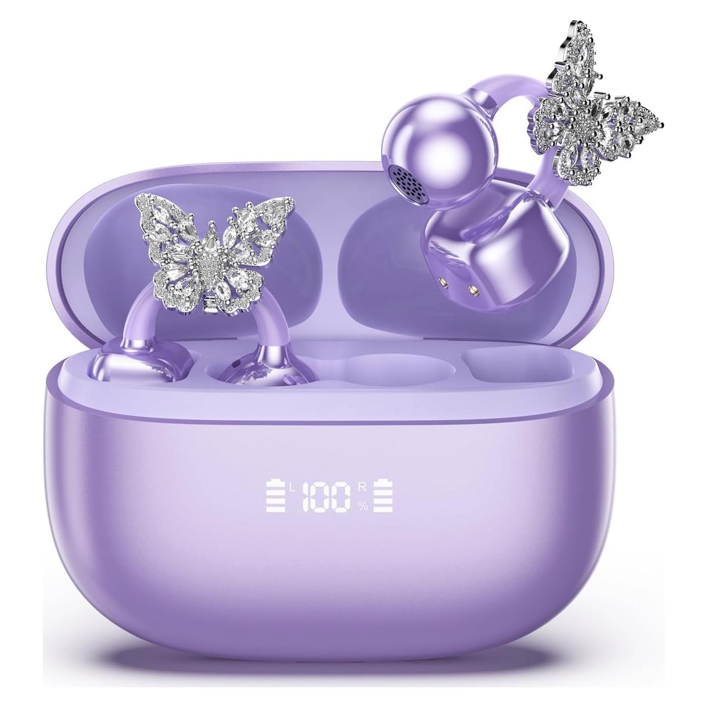 Auriculares Inalámbricos PAXA Clipbuds714 Morado 50H Bluetooth 5.4