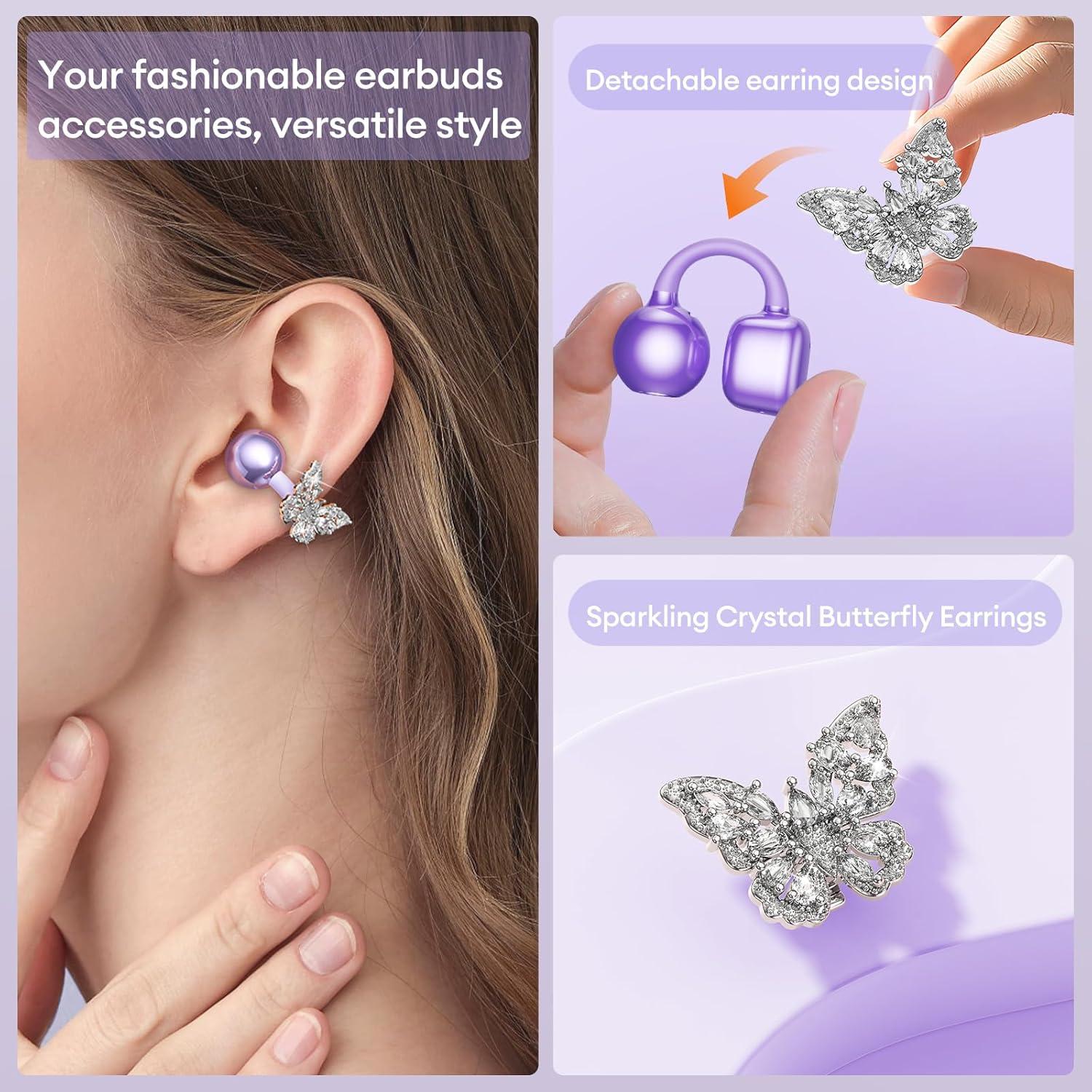 Auriculares Inalámbricos PAXA Clipbuds714 Morado 50H Bluetooth 5.4