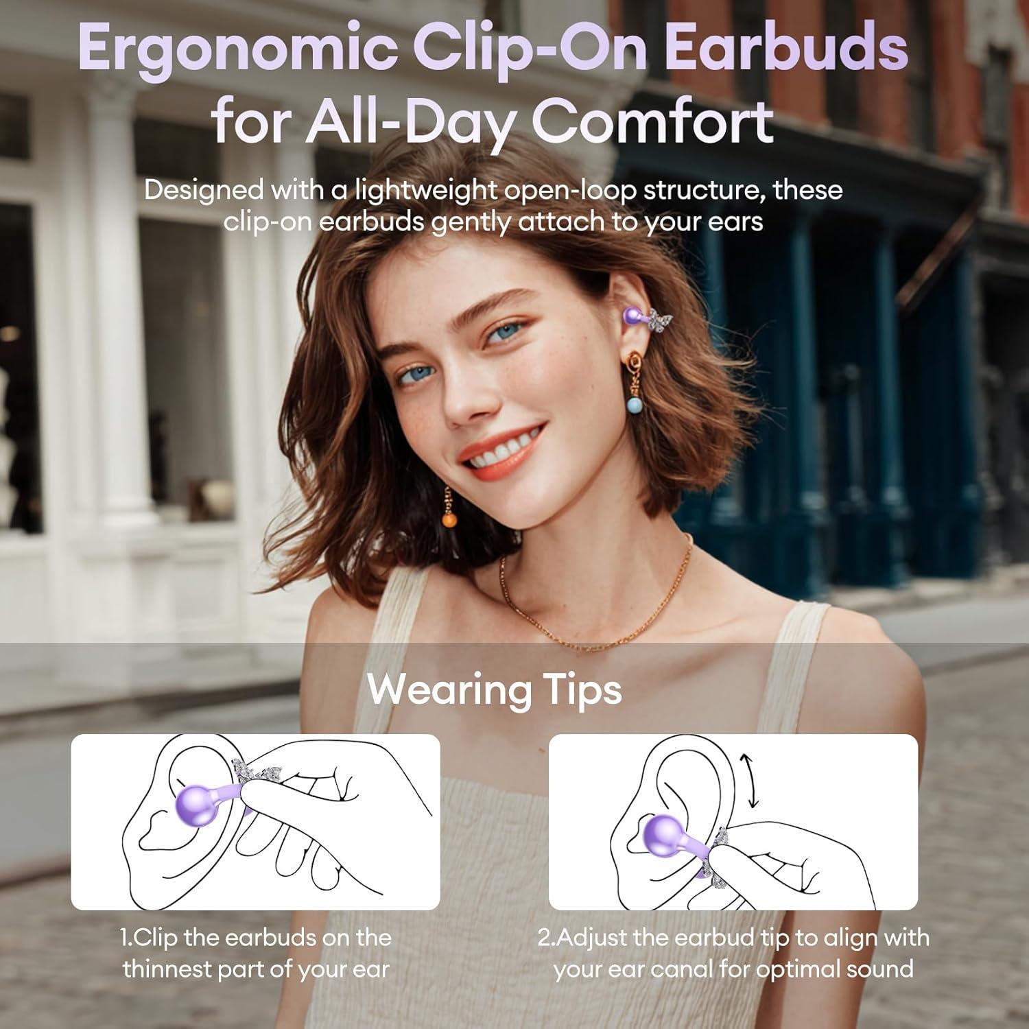 Auriculares Inalámbricos PAXA Clipbuds714 Morado 50H Bluetooth 5.4