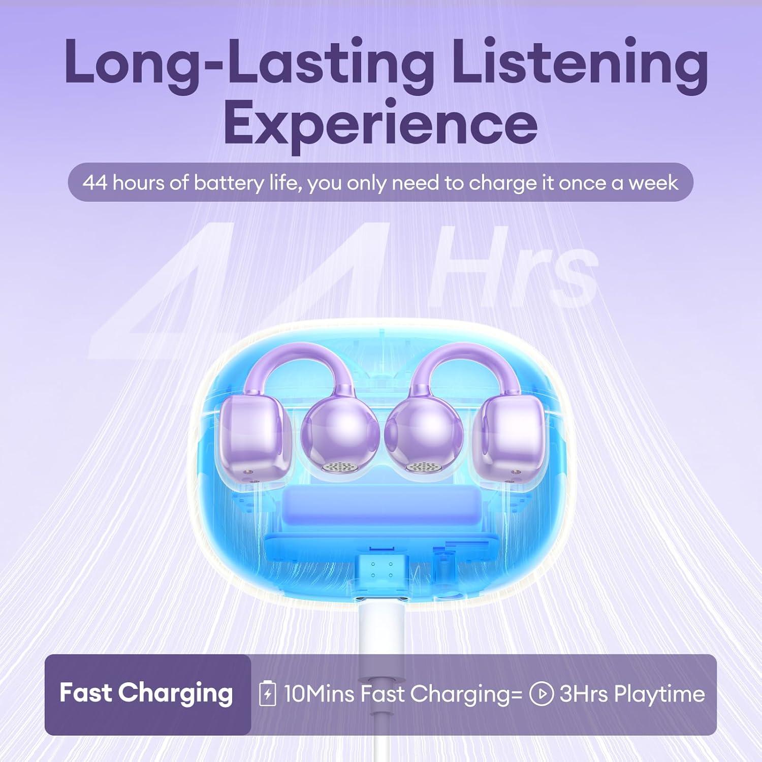 Auriculares Inalámbricos PAXA Clipbuds714 Morado 50H Bluetooth 5.4