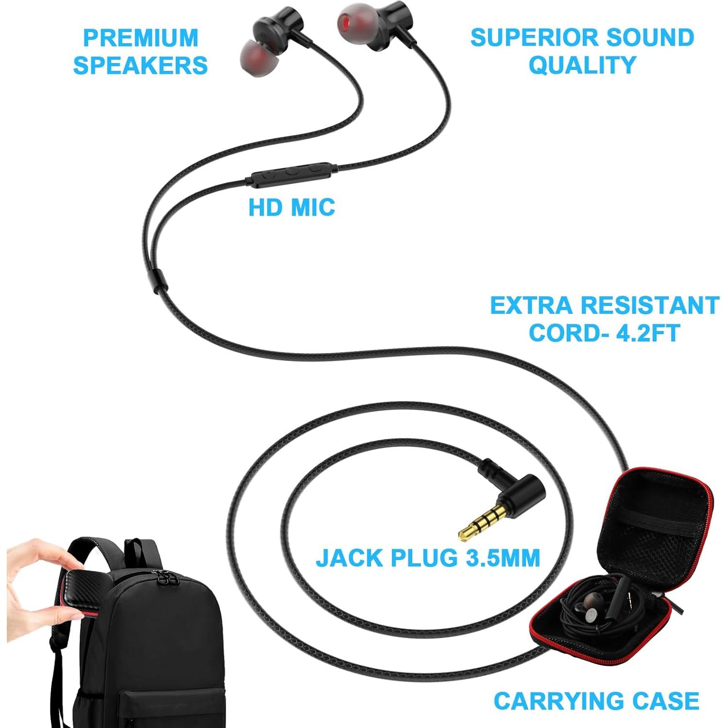 Auriculares Jelanry 3.5mm con micrófono y control de volumen