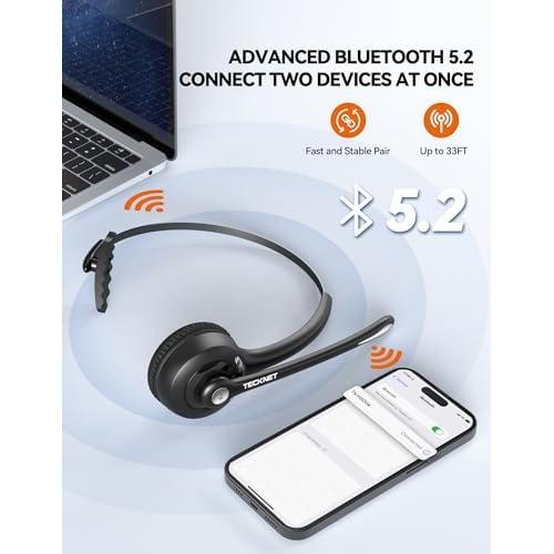 Auricular Inalámbrico TECKNET HS004 Bluetooth 5.2 con Micrófono