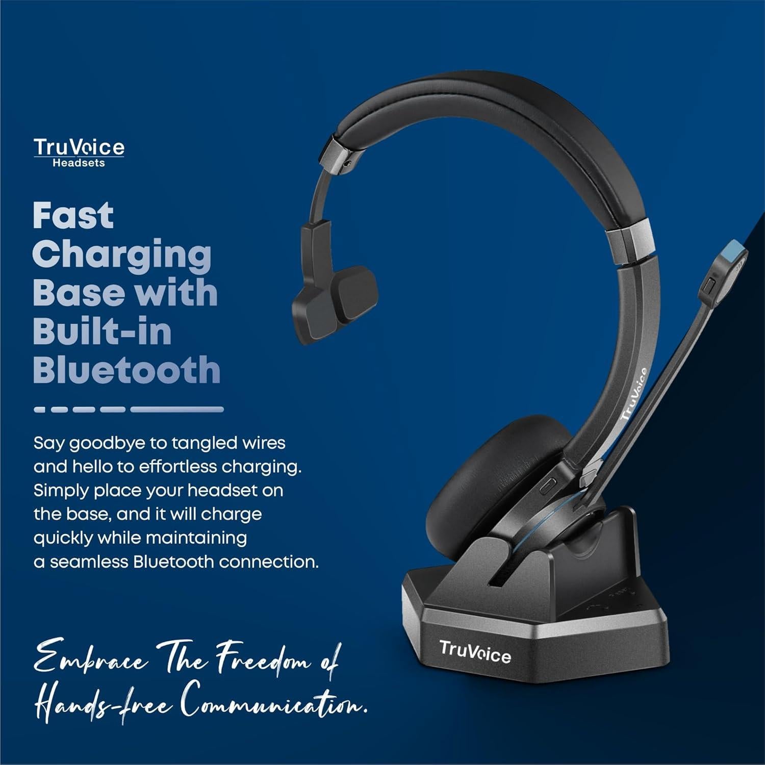 Auriculares Inalámbricos TruVoice BT55 con Micrófono y Cancelación de Ruido