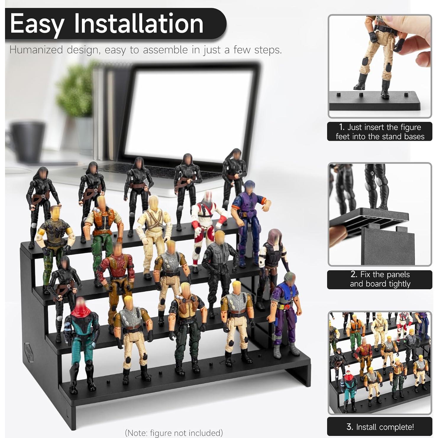 Estante de exhibición DisplayMore para figuras 3.75" negro