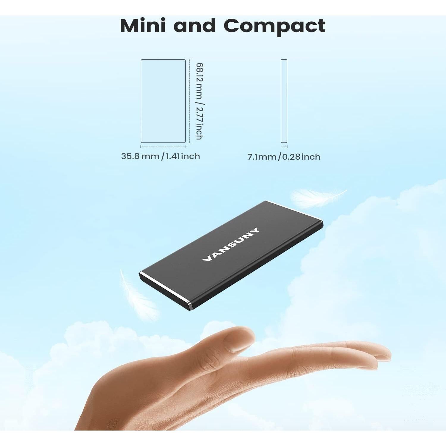 Vansuny SSD Externo 250GB Portátil USB 3.1 Alta Velocidad